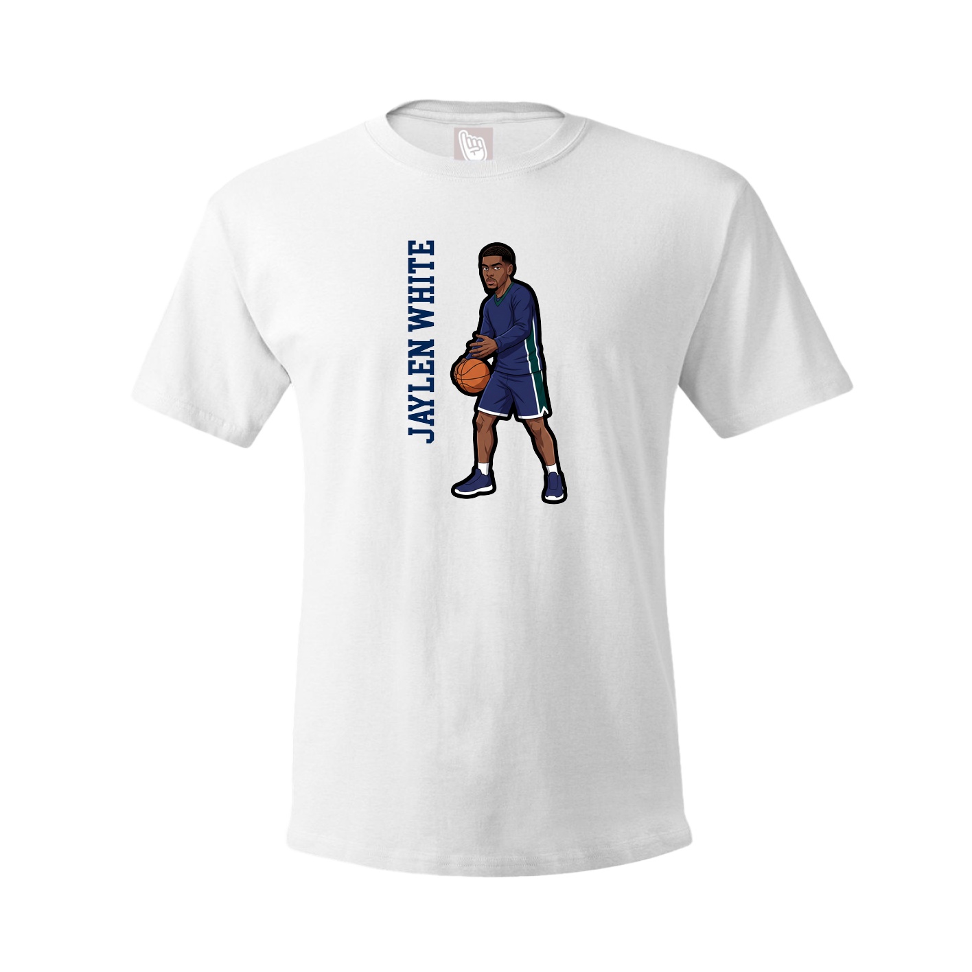 Youth Tee — Name Vertical in White