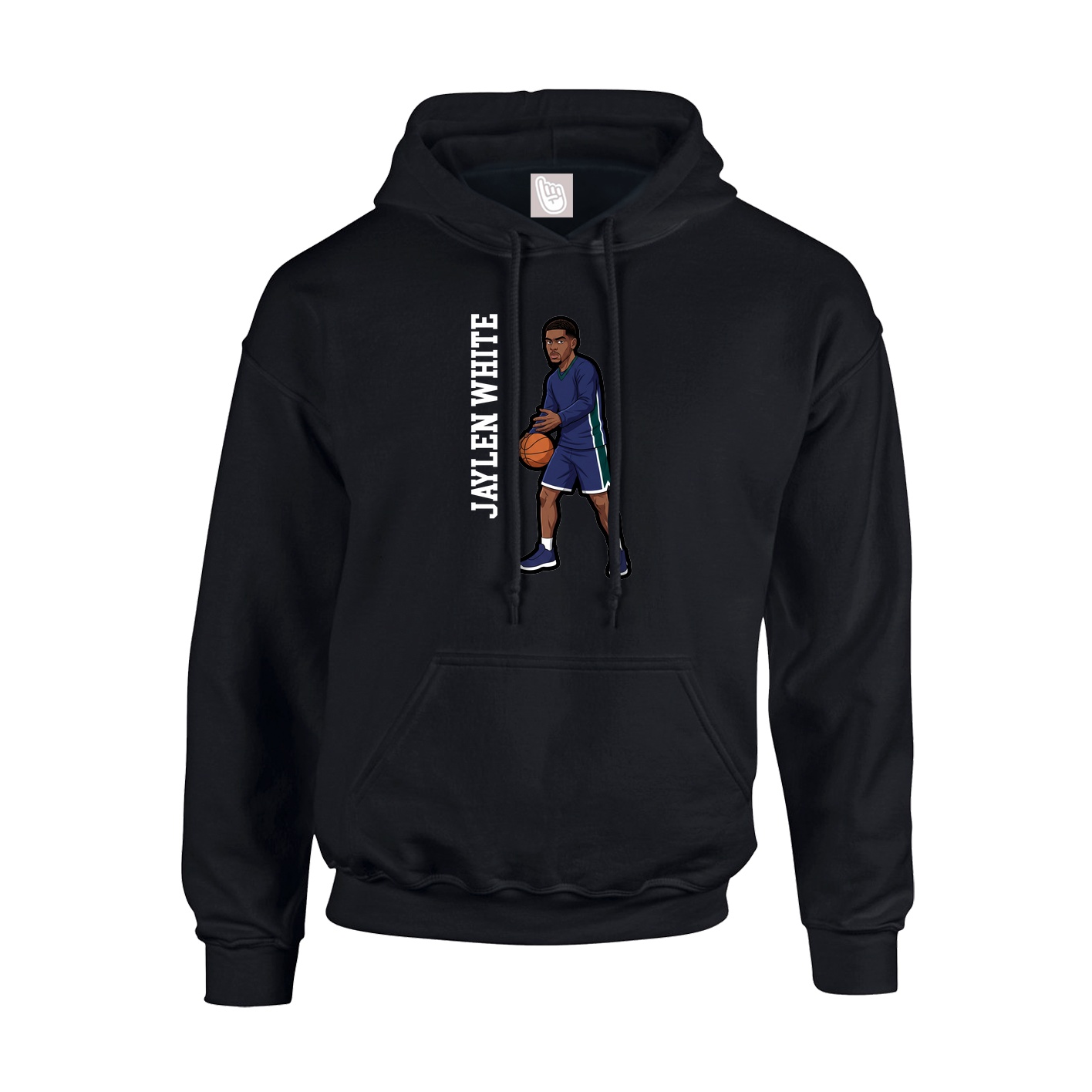 Hoodie — Name Vertical in Black