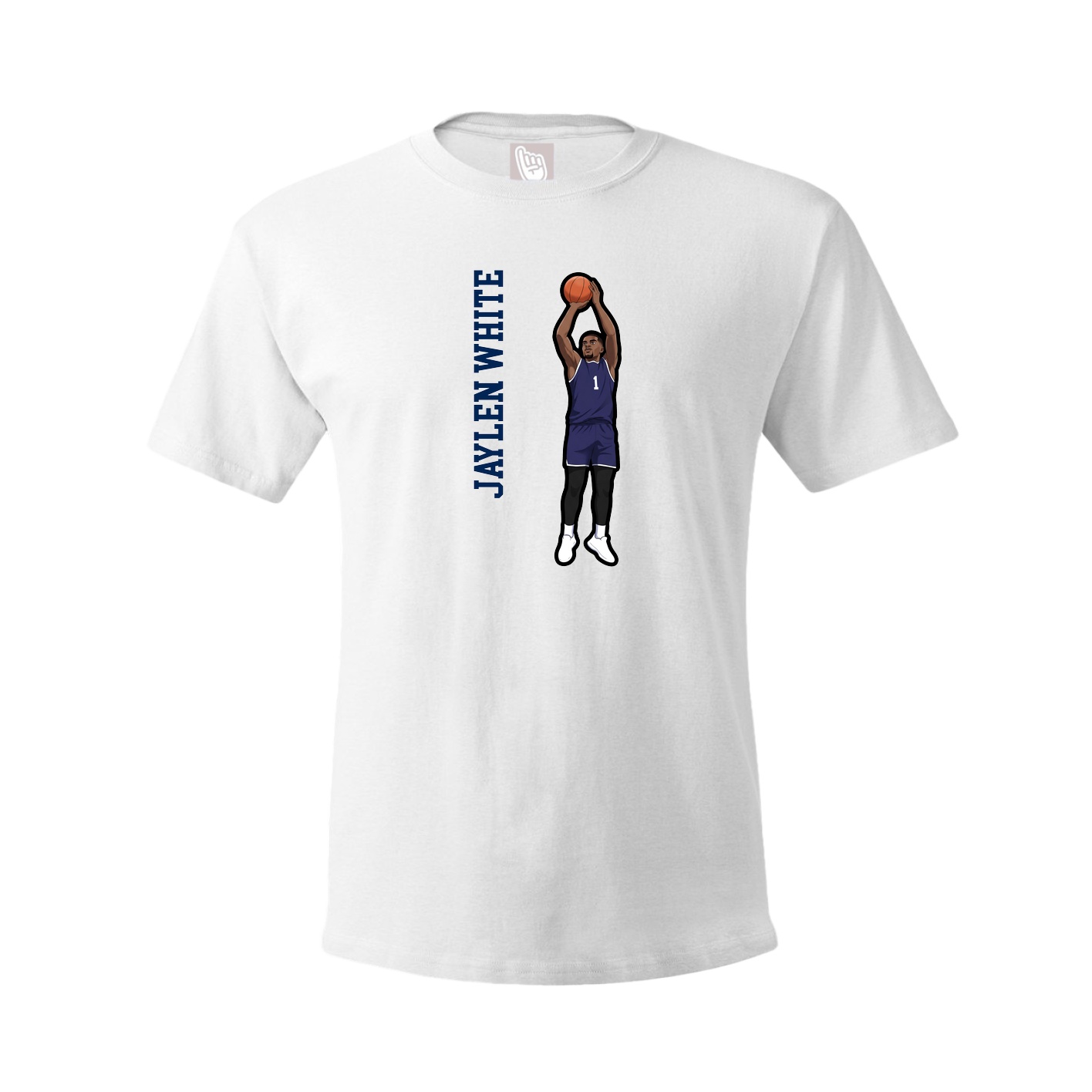 Youth Tee — Name Vertical in White