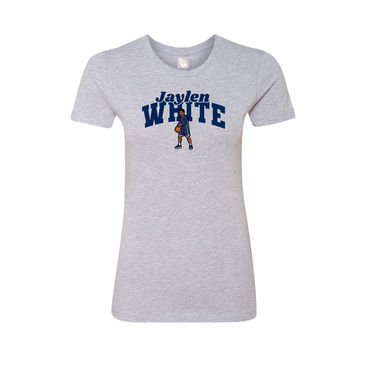 Fitted Women's Tee — Signature Arch in Grey