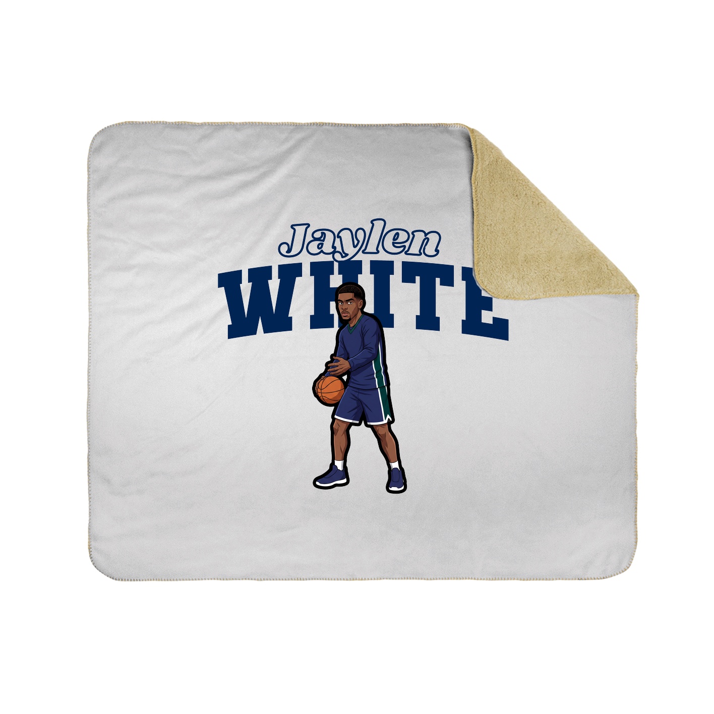 Throw Blanket — Name Arch in White