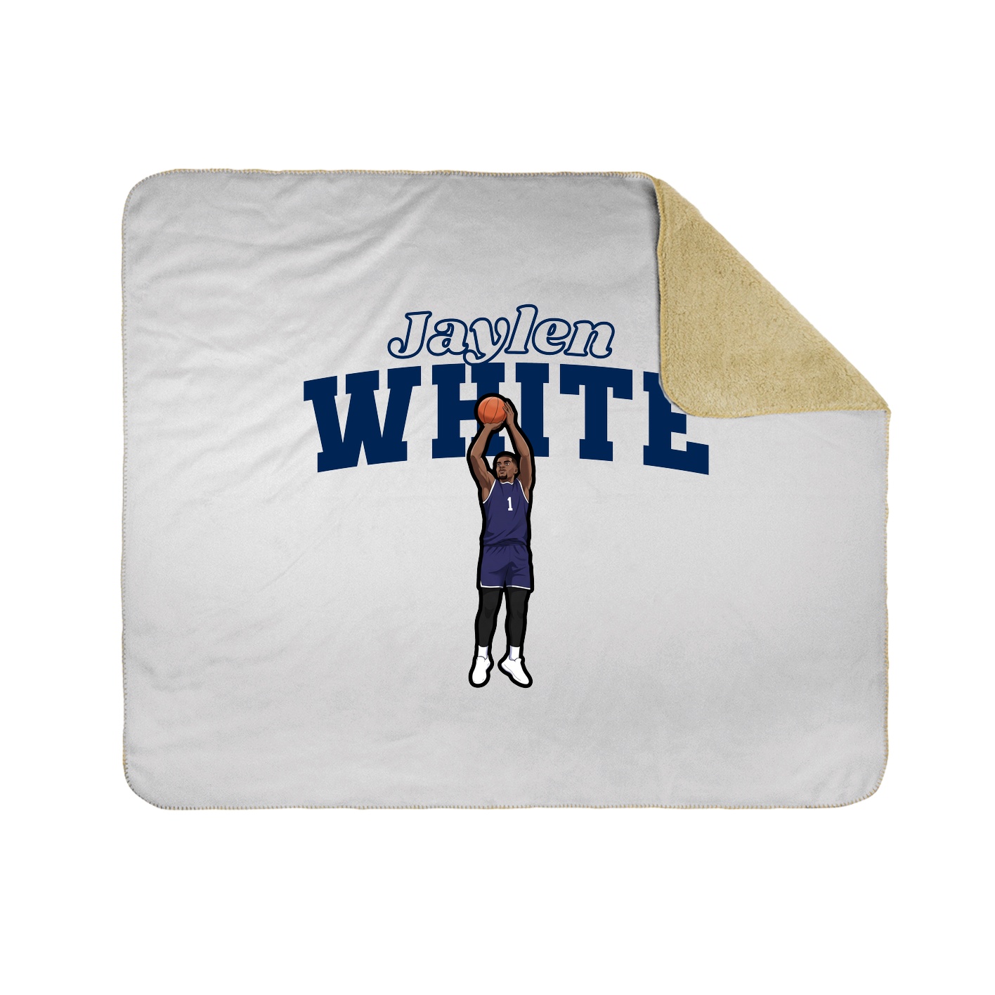 Throw Blanket — Name Arch in White