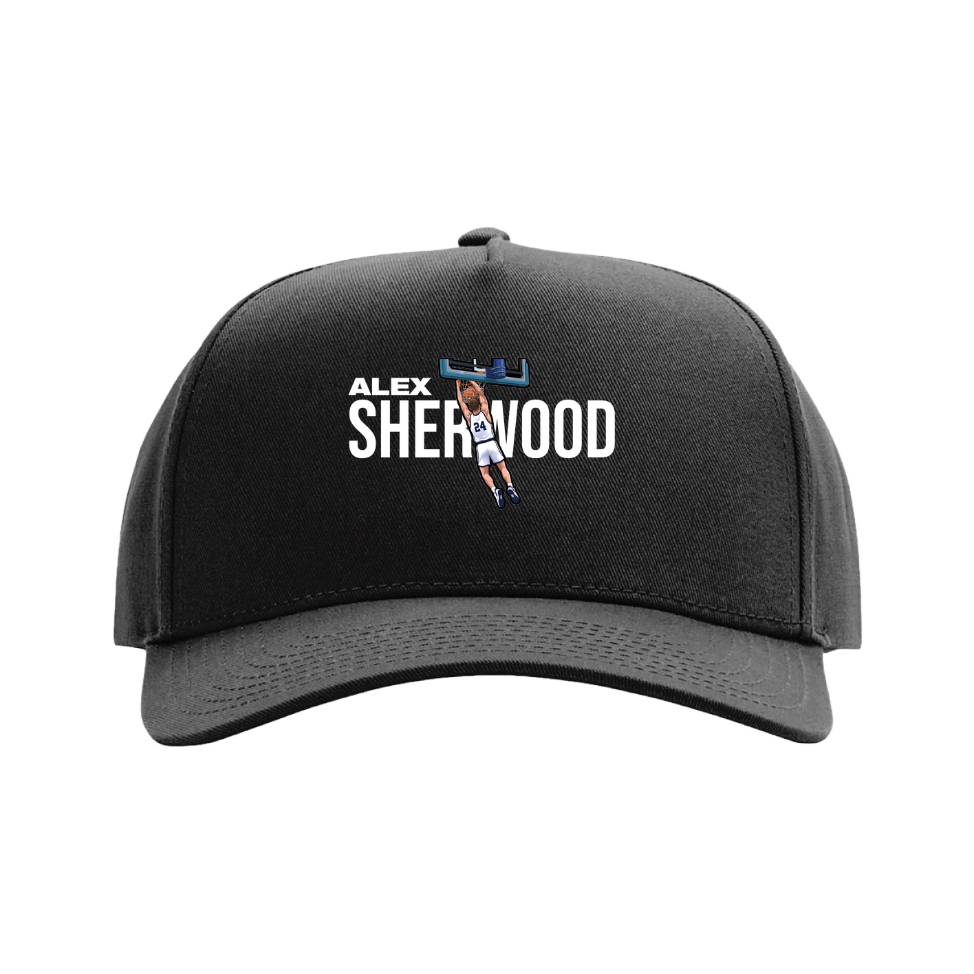Full Fabric Five-Panel Champ Cap — Player Name in Black