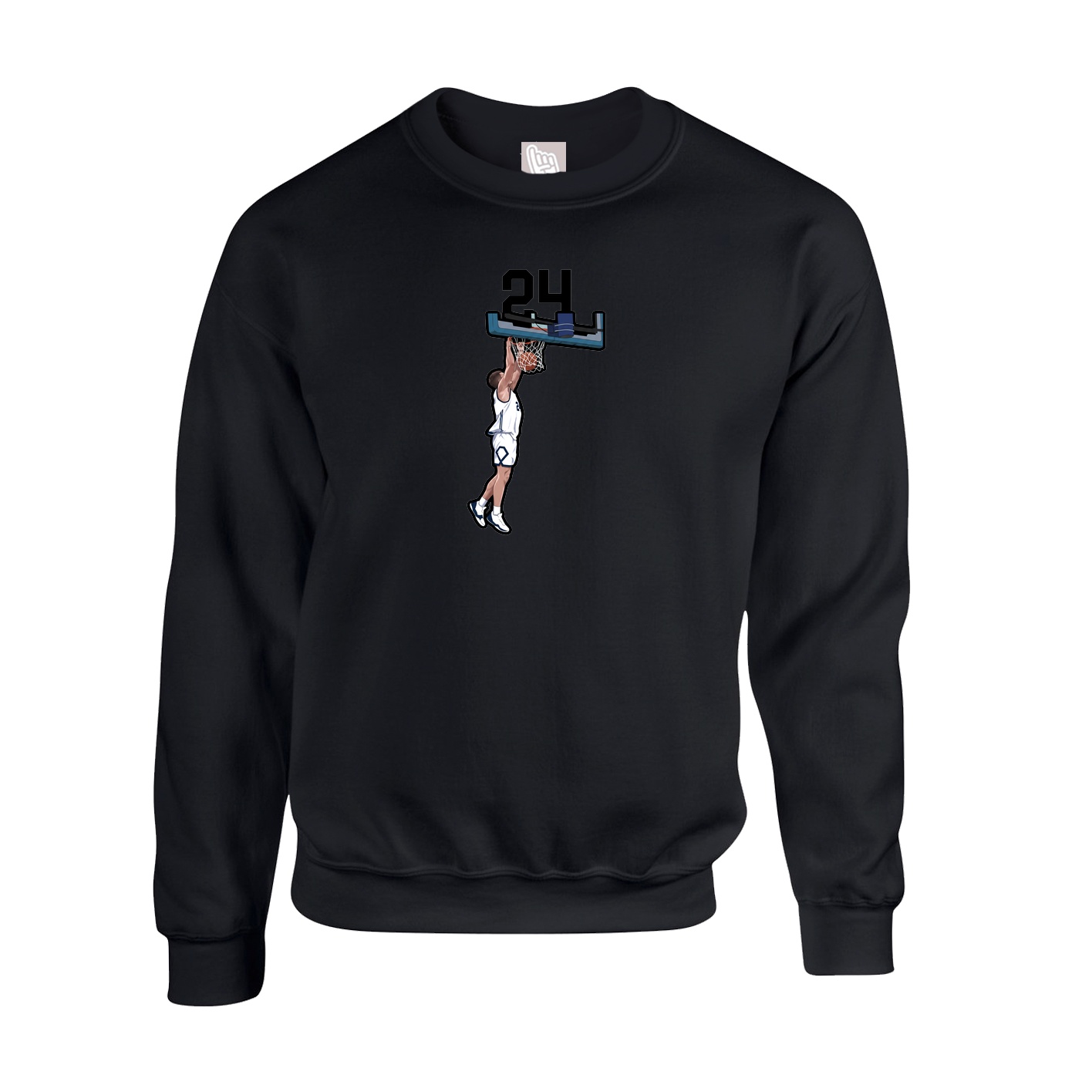 Fleece Crew — Number Top in Black