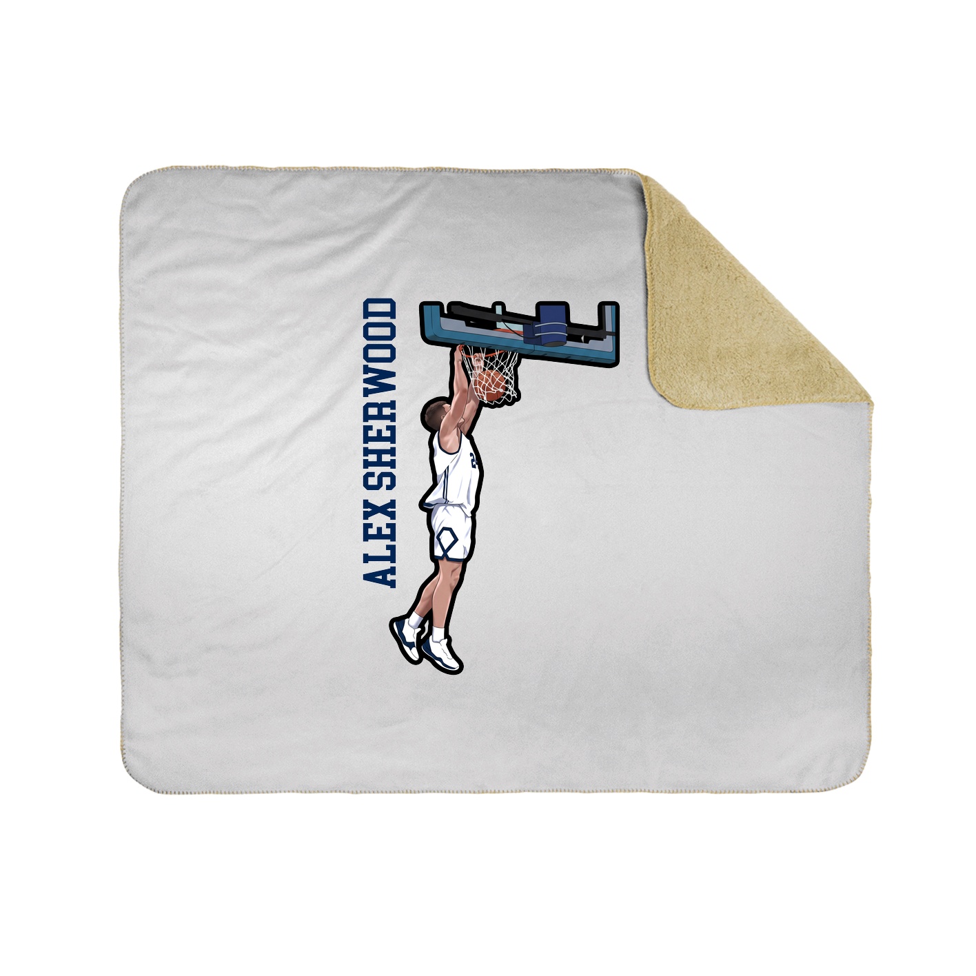 Throw Blanket — Name Vertical in White