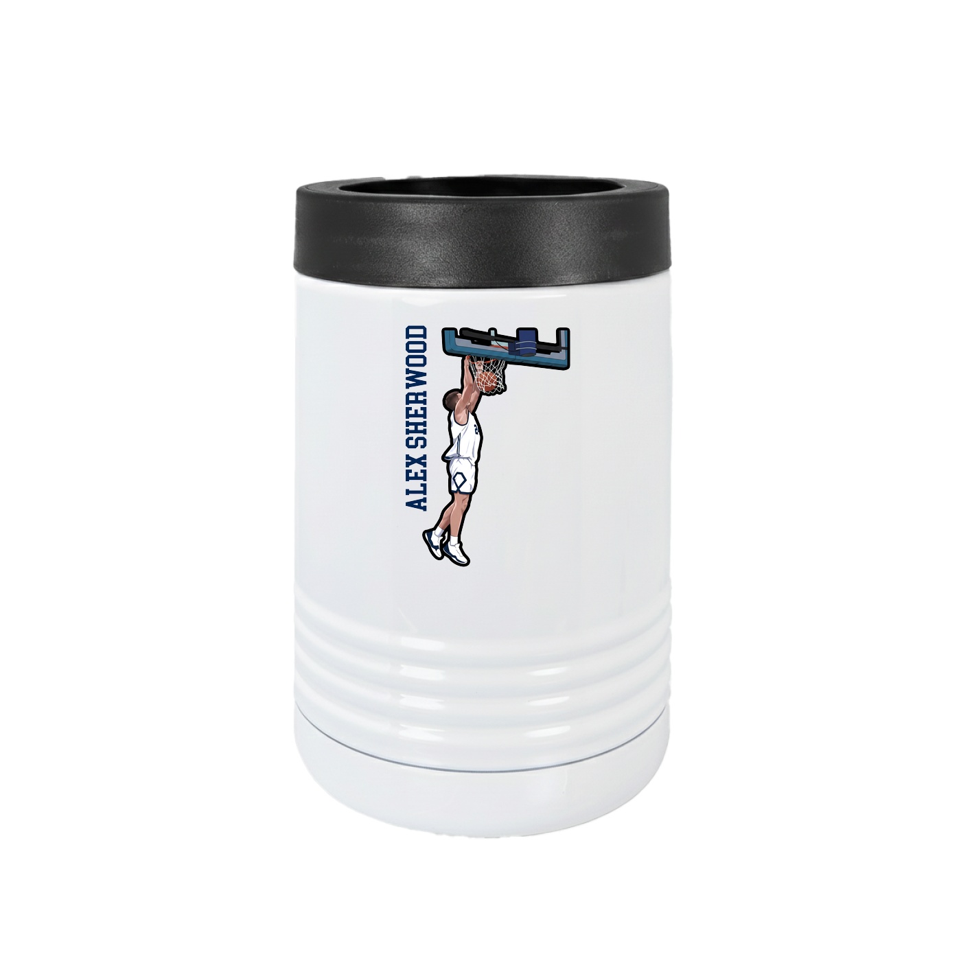 Beverage Holder — Name Vertical in White