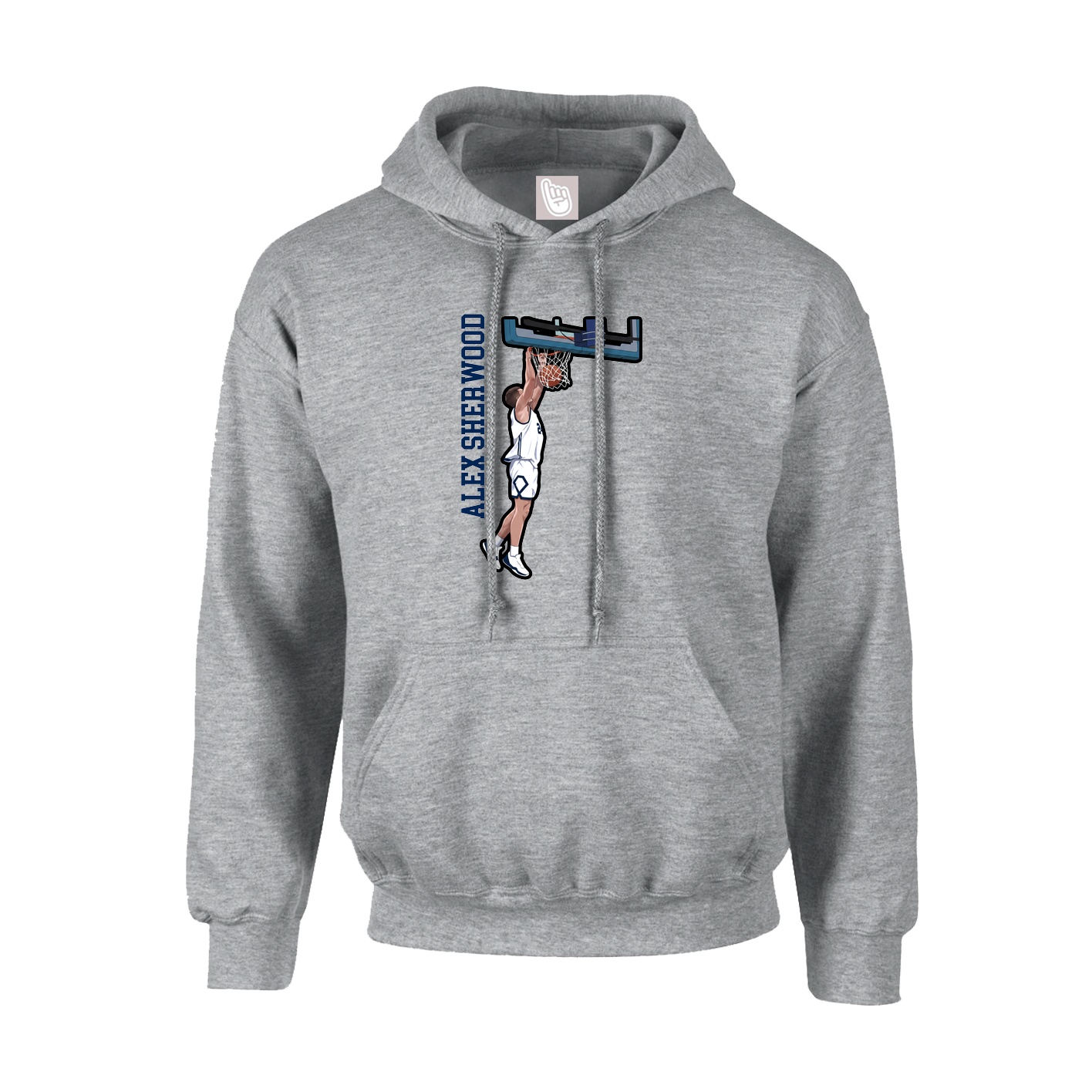Youth Hoodie — Name Vertical in Grey