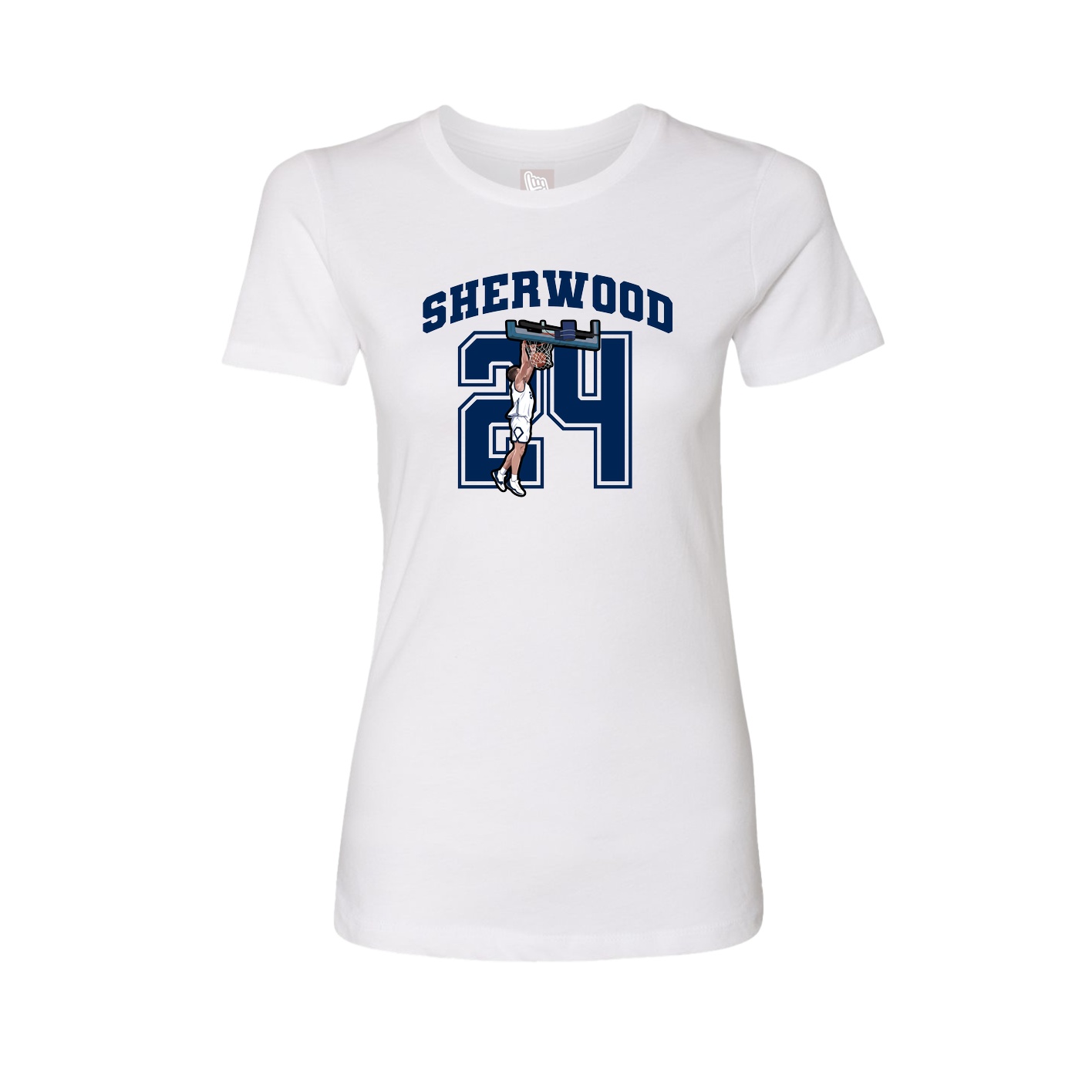 Fitted Women's Tee — Number in White