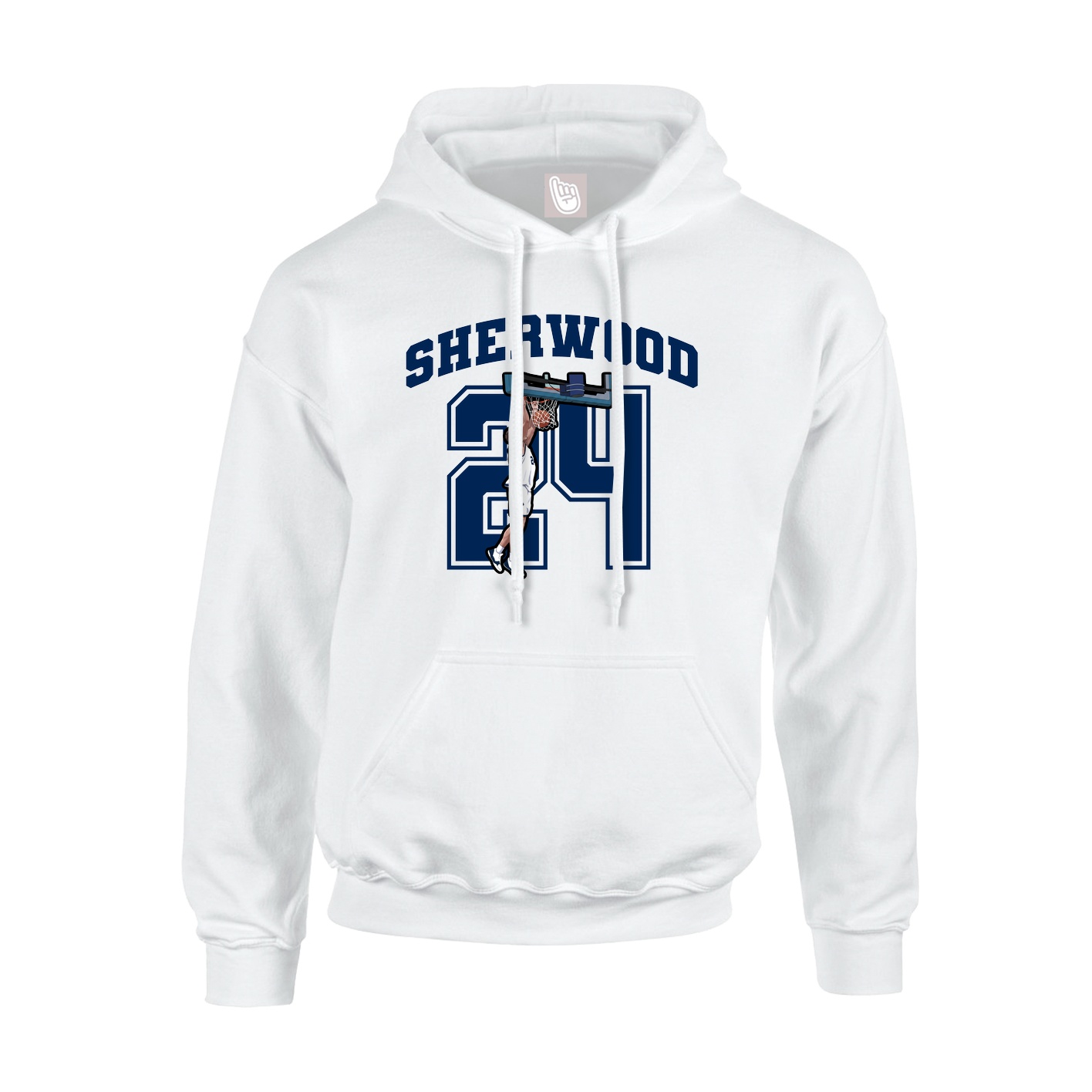 Youth Hoodie — Number in White