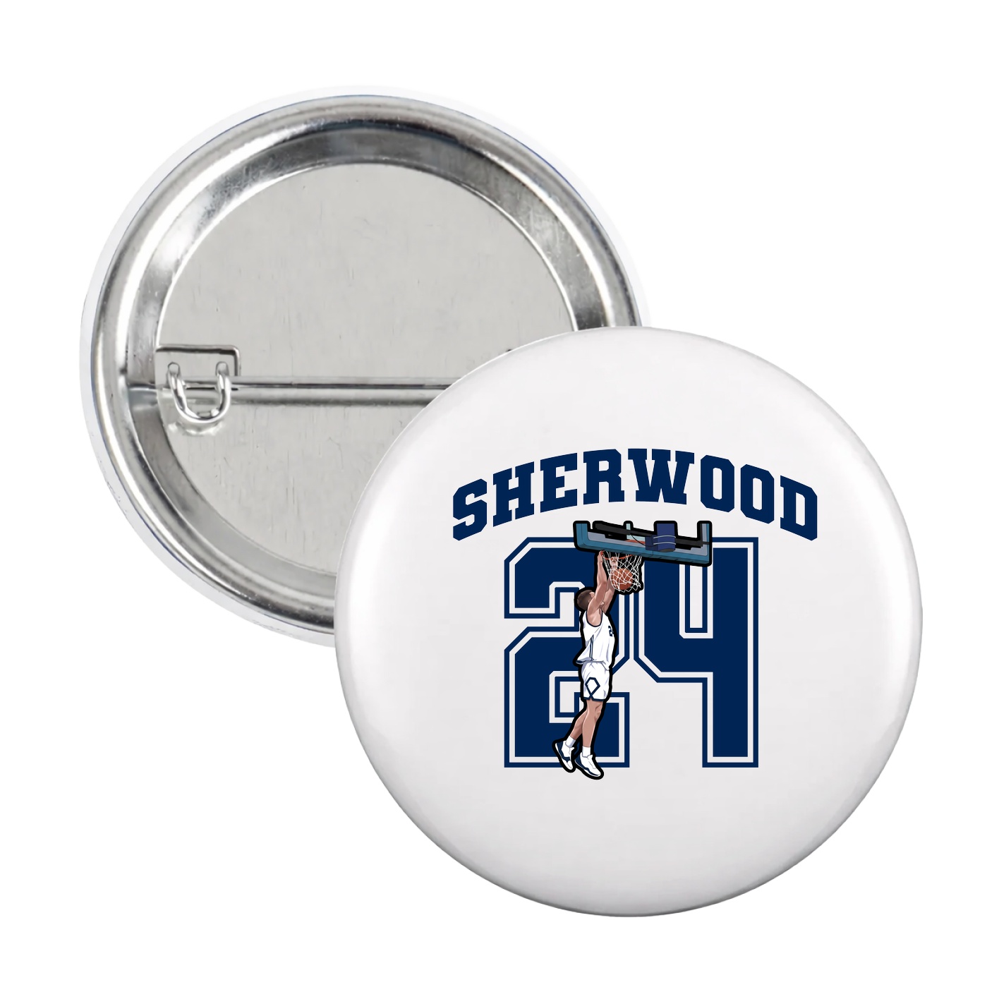 Game Day Button — Number in White
