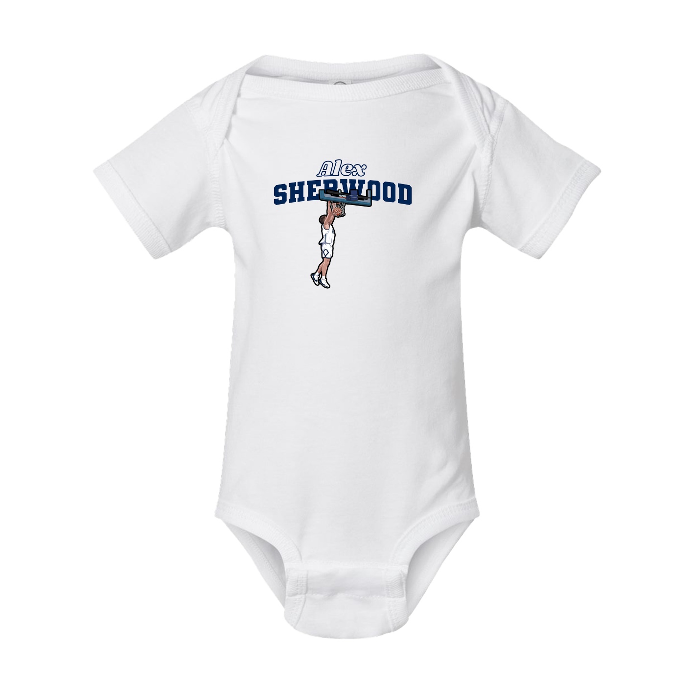Baby Onesie — Name Arch in White