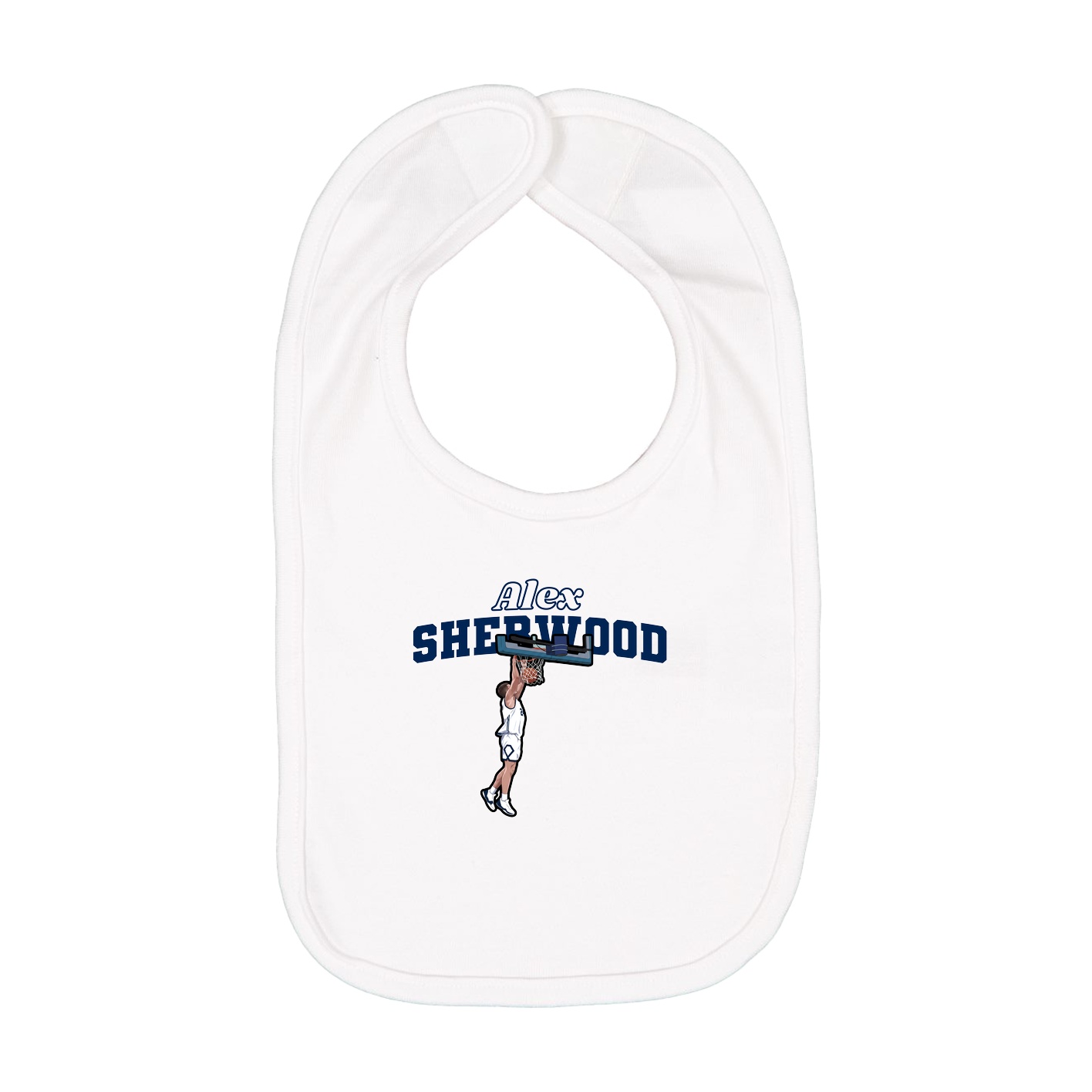 Infant Bib — Name Arch in White