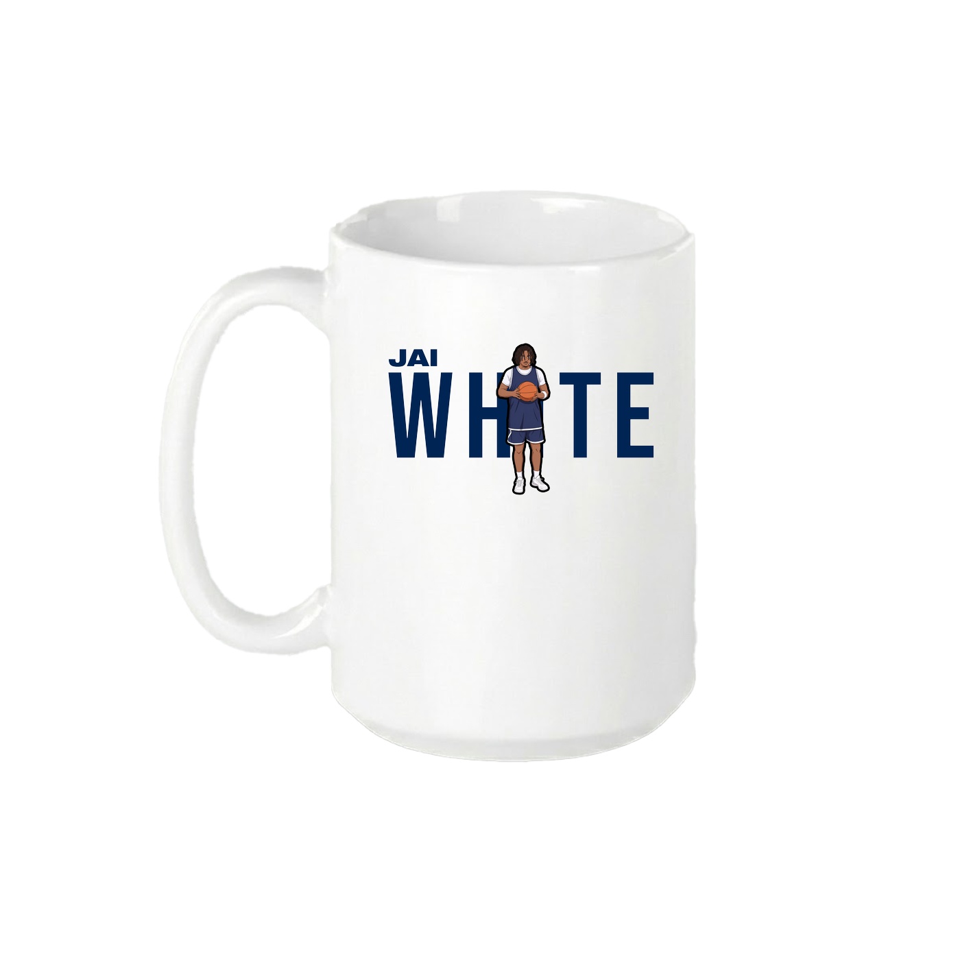 15oz Coffee Mug — Player Name in White