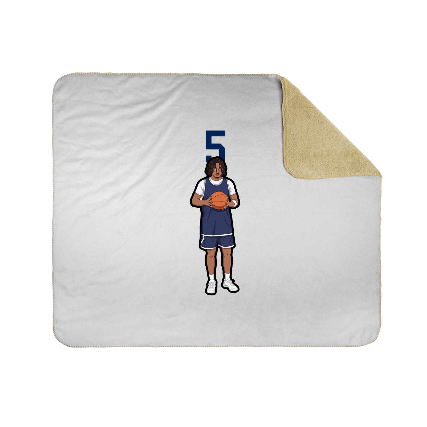Throw Blanket — Number Top in White