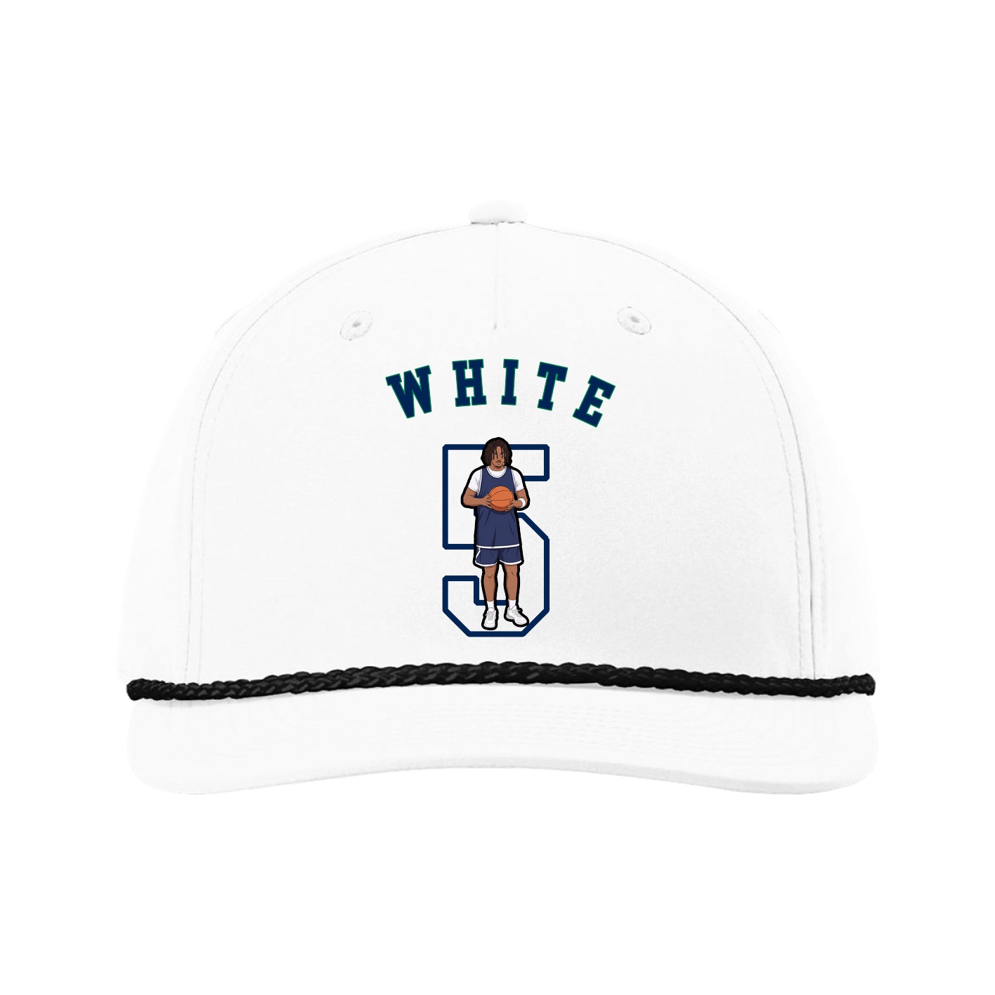Five-Panel Classic Rope Cap — Shirsey Arch in White