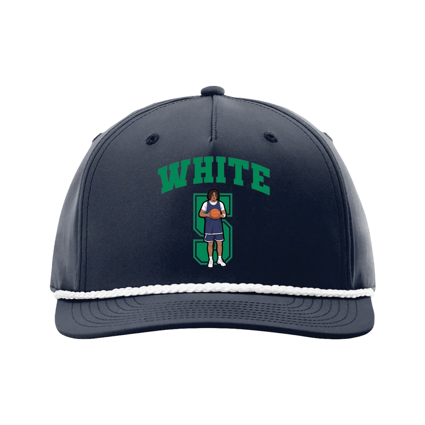 Five-Panel Classic Rope Cap — Number in Navy