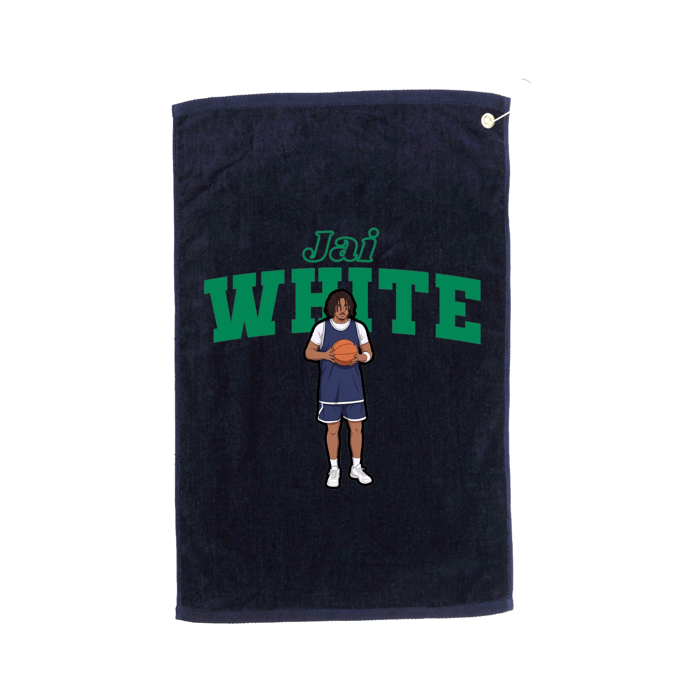 Golf Towel — Name Arch in Navy