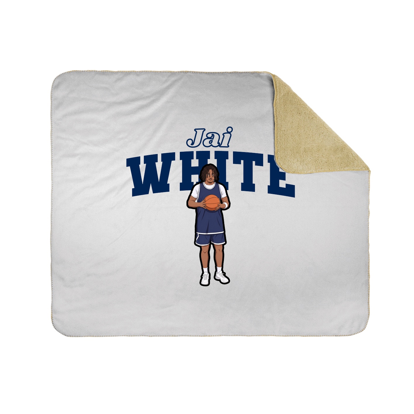 Throw Blanket — Name Arch in White