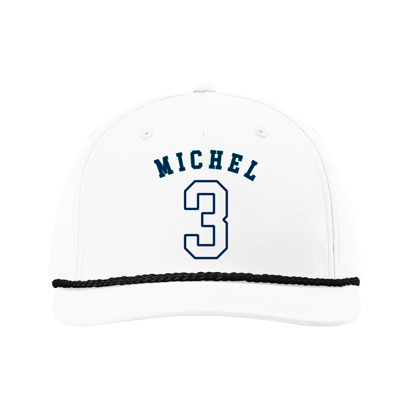 Five-Panel Classic Rope Cap — Shirsey Arch in White