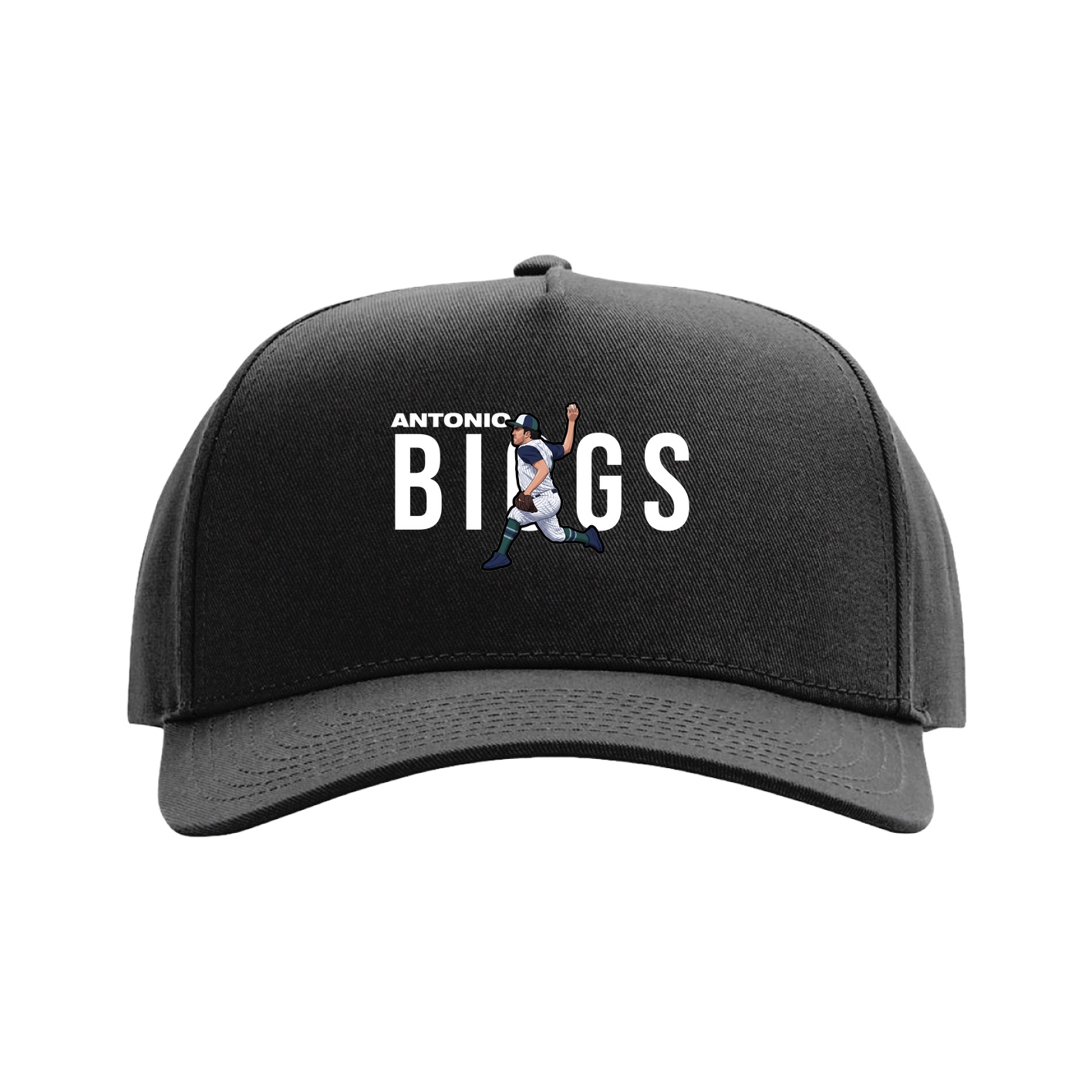 Full Fabric Five-Panel Champ Cap — Player Name in Black
