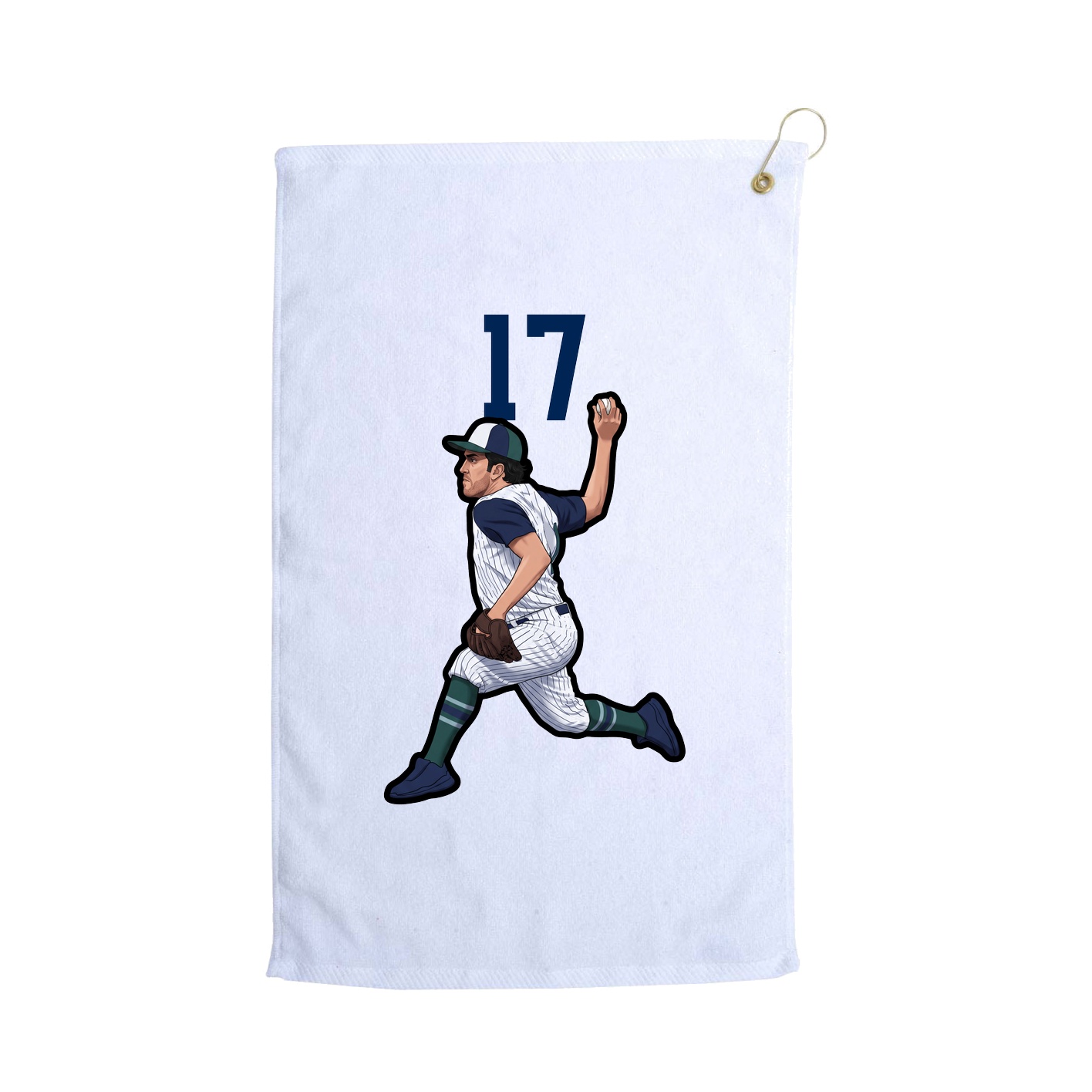 Golf Towel — Number Top in White