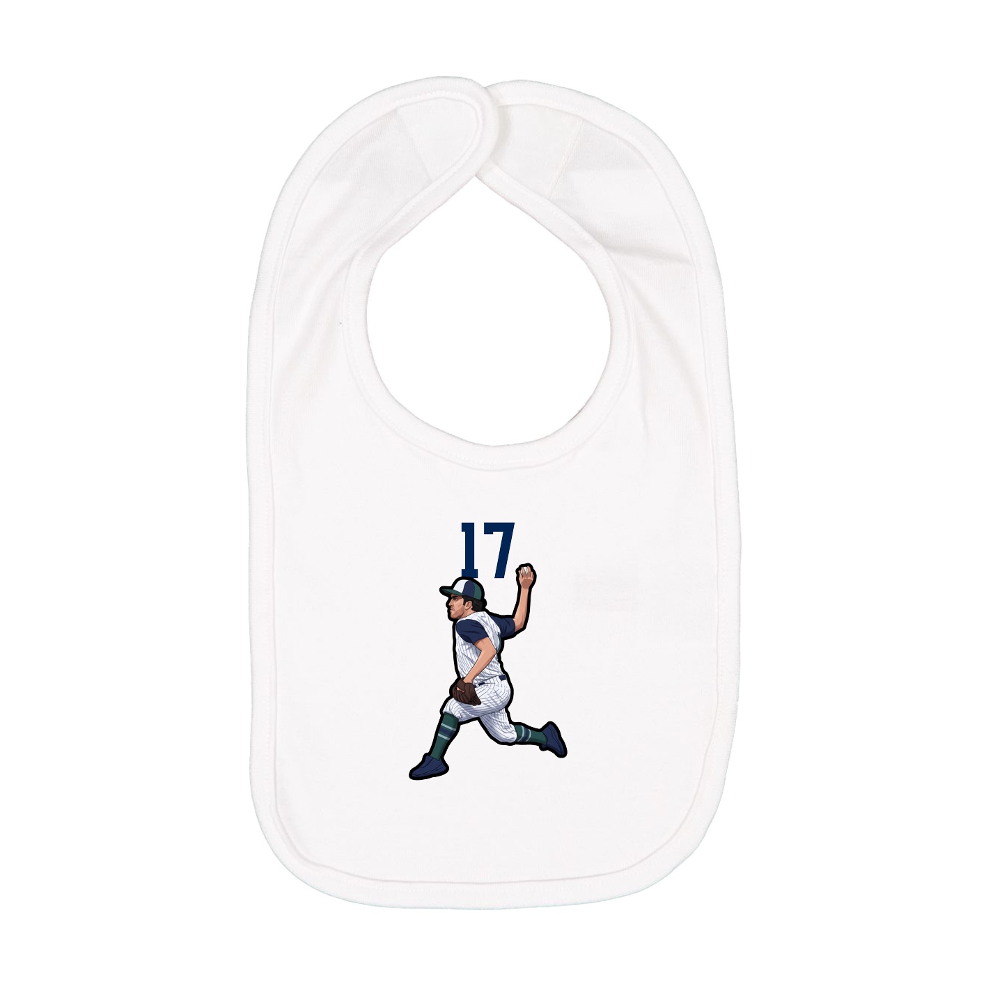 Infant Bib — Number Top in White