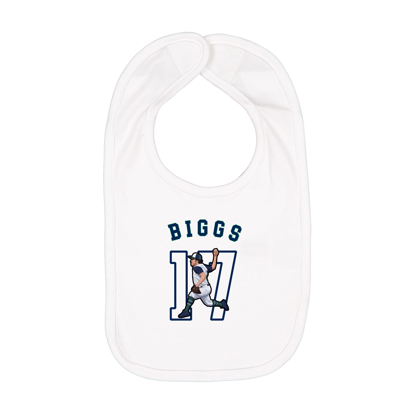 Infant Bib — Shirsey Arch in White