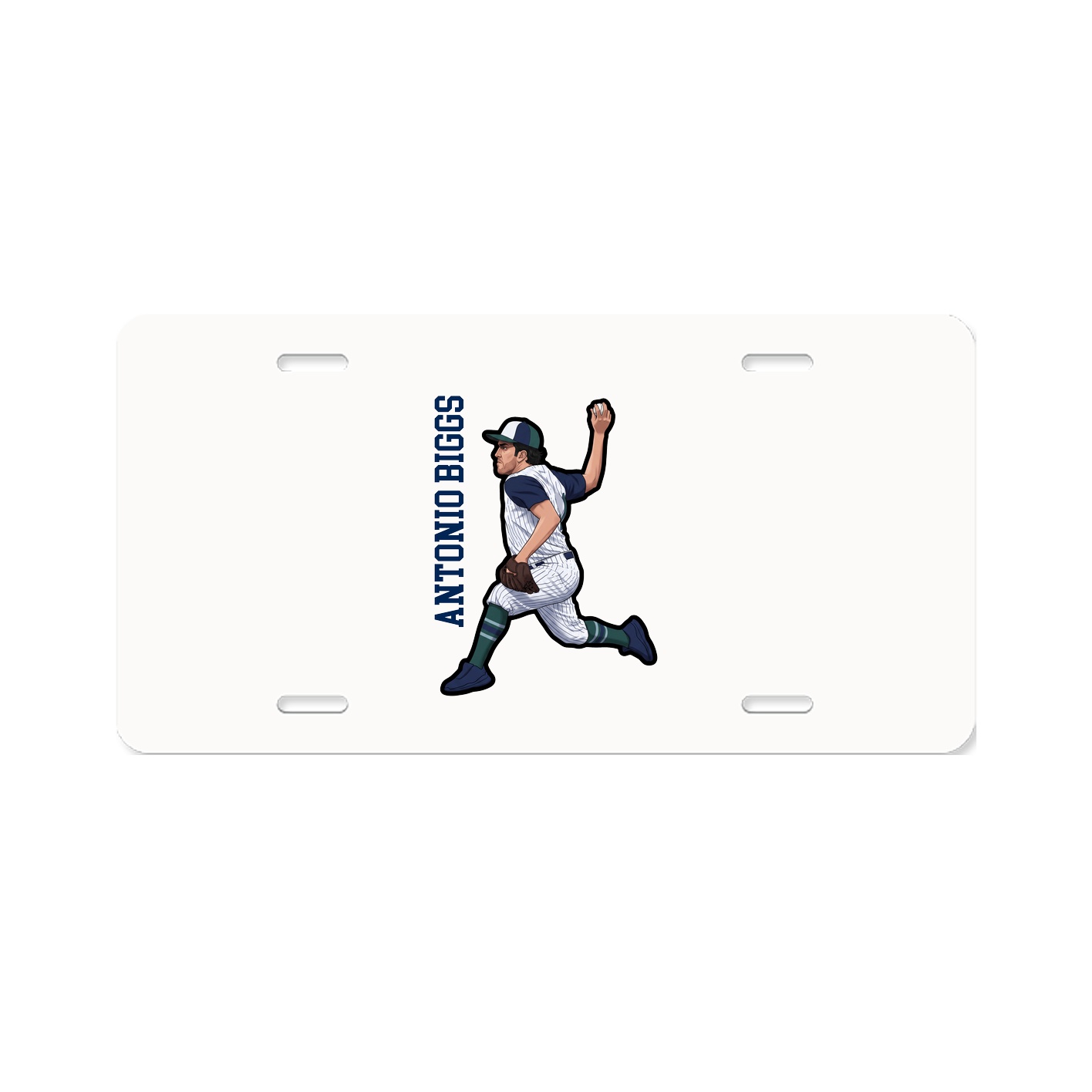 License Plate — Name Vertical in Classic