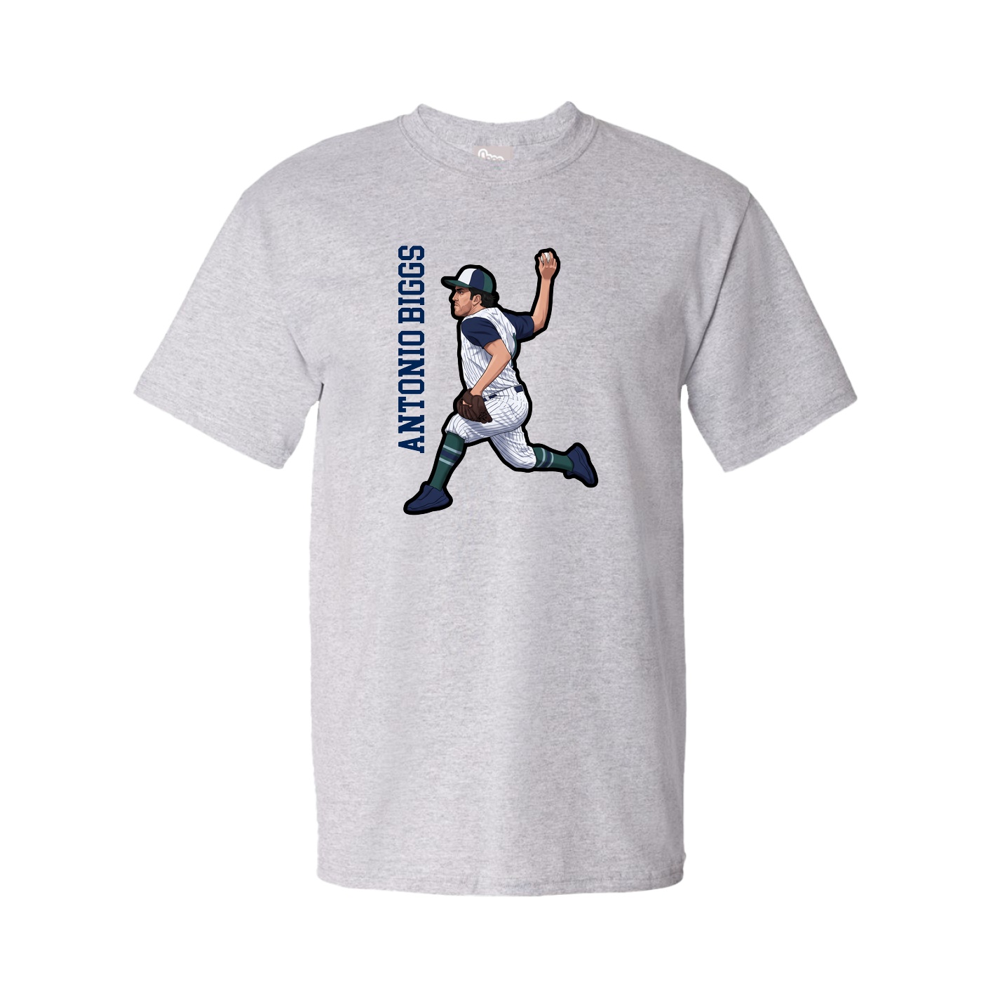 Tee — Name Vertical in Grey
