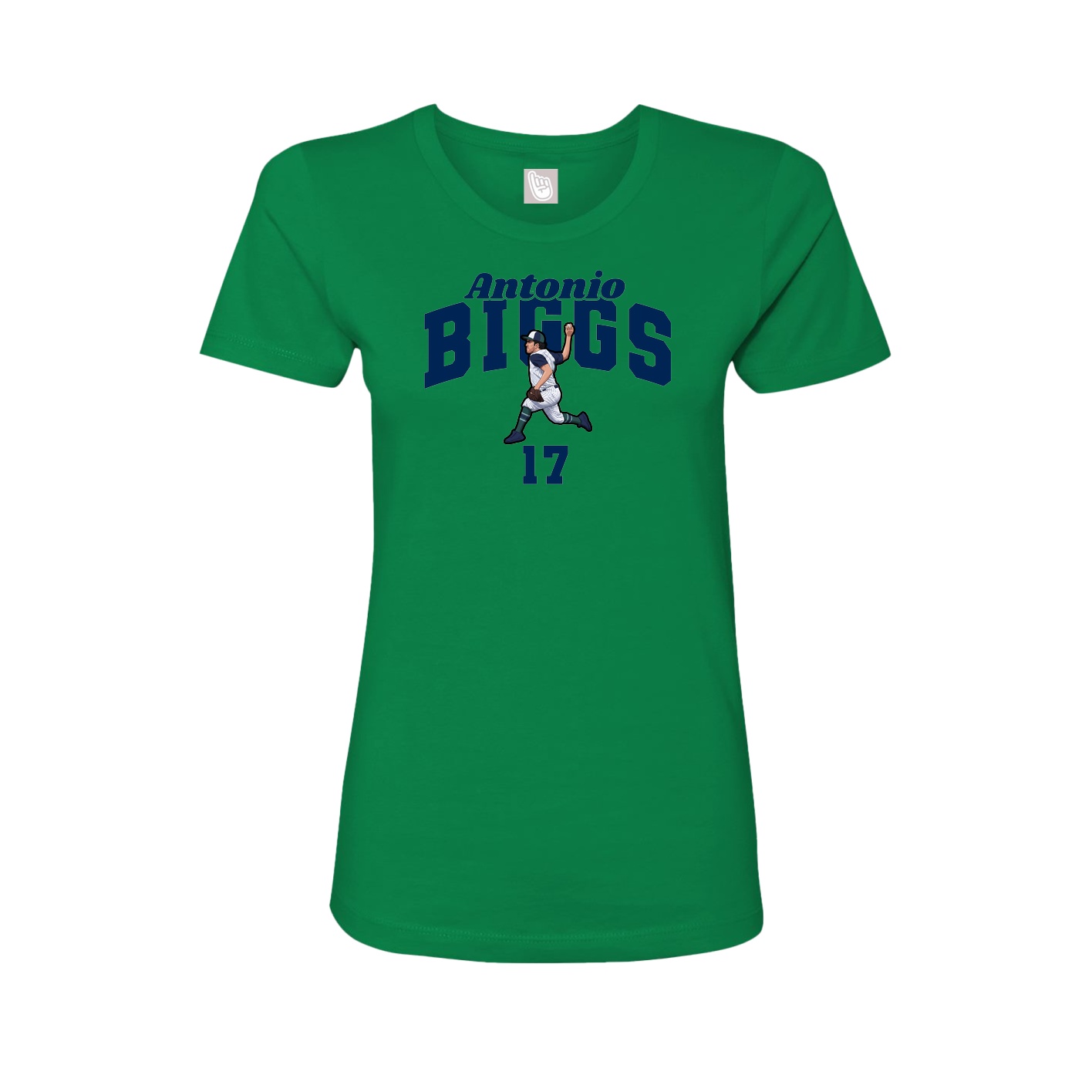 Fitted Women's Tee — Signature Arch in Green