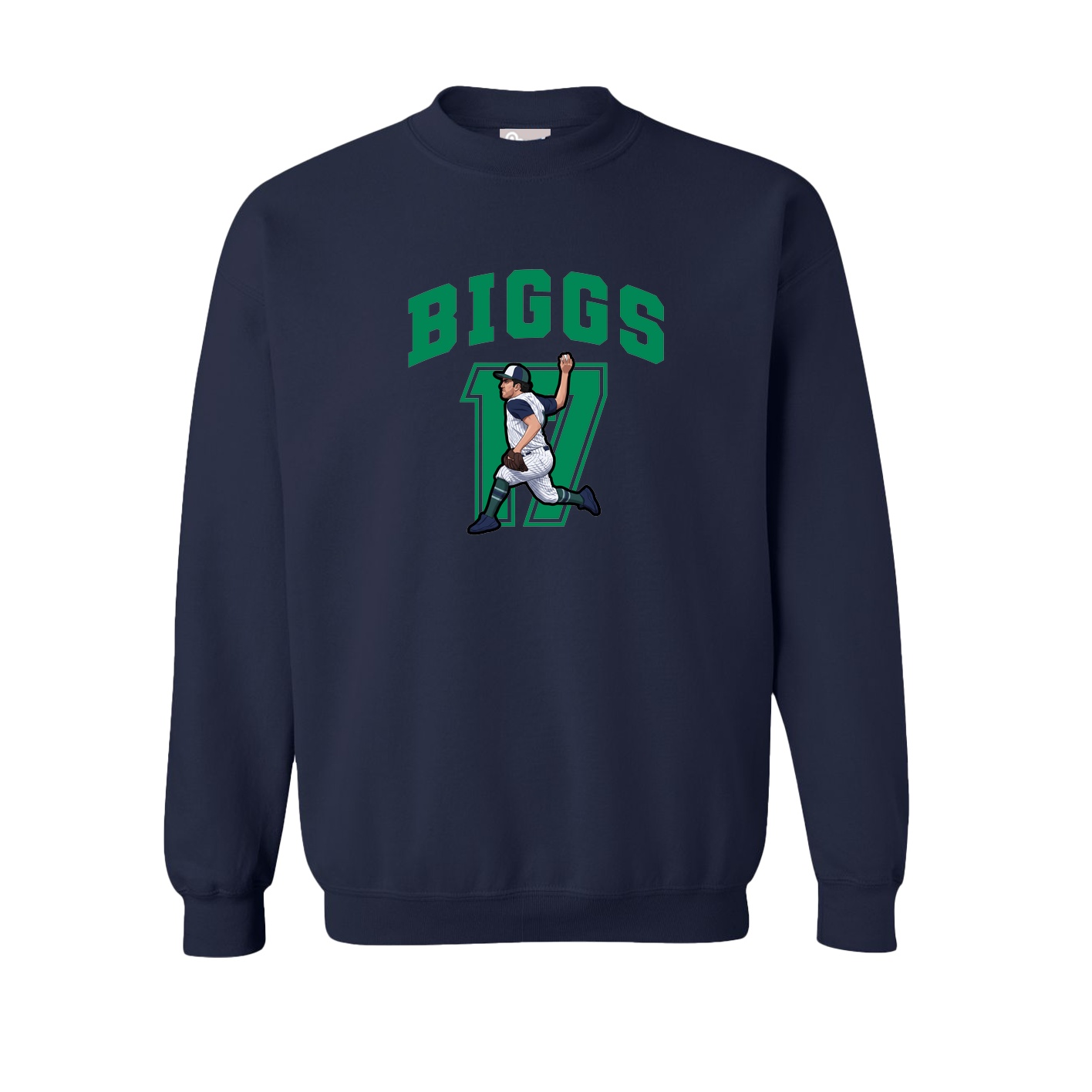 Fleece Crew — Number in Navy