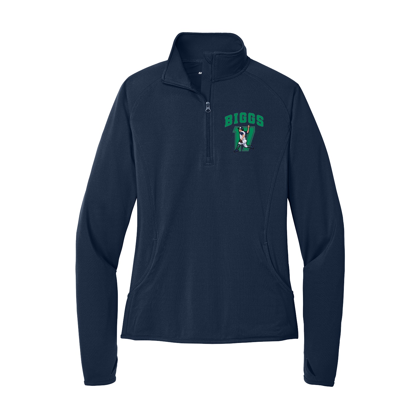 Women's Q-Zip Pullover — Number in Navy