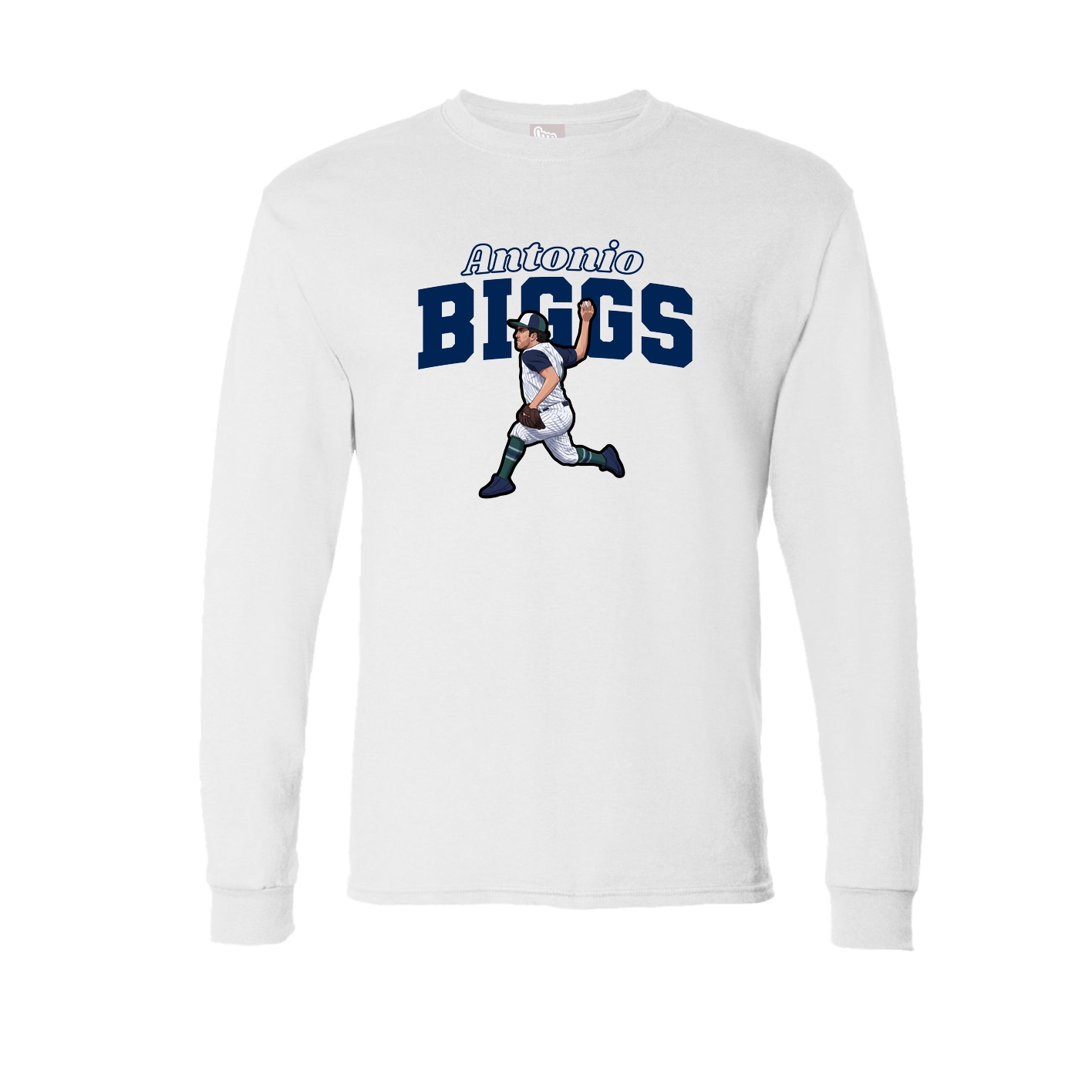 Long Sleeve Tee — Name Arch in White
