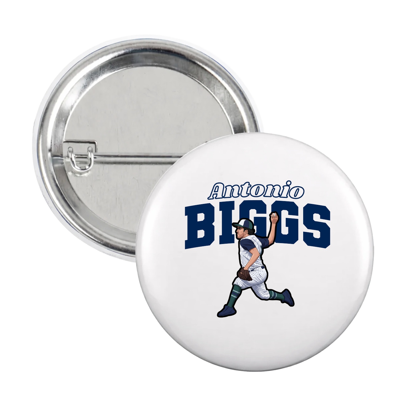 Game Day Button — Name Arch in White