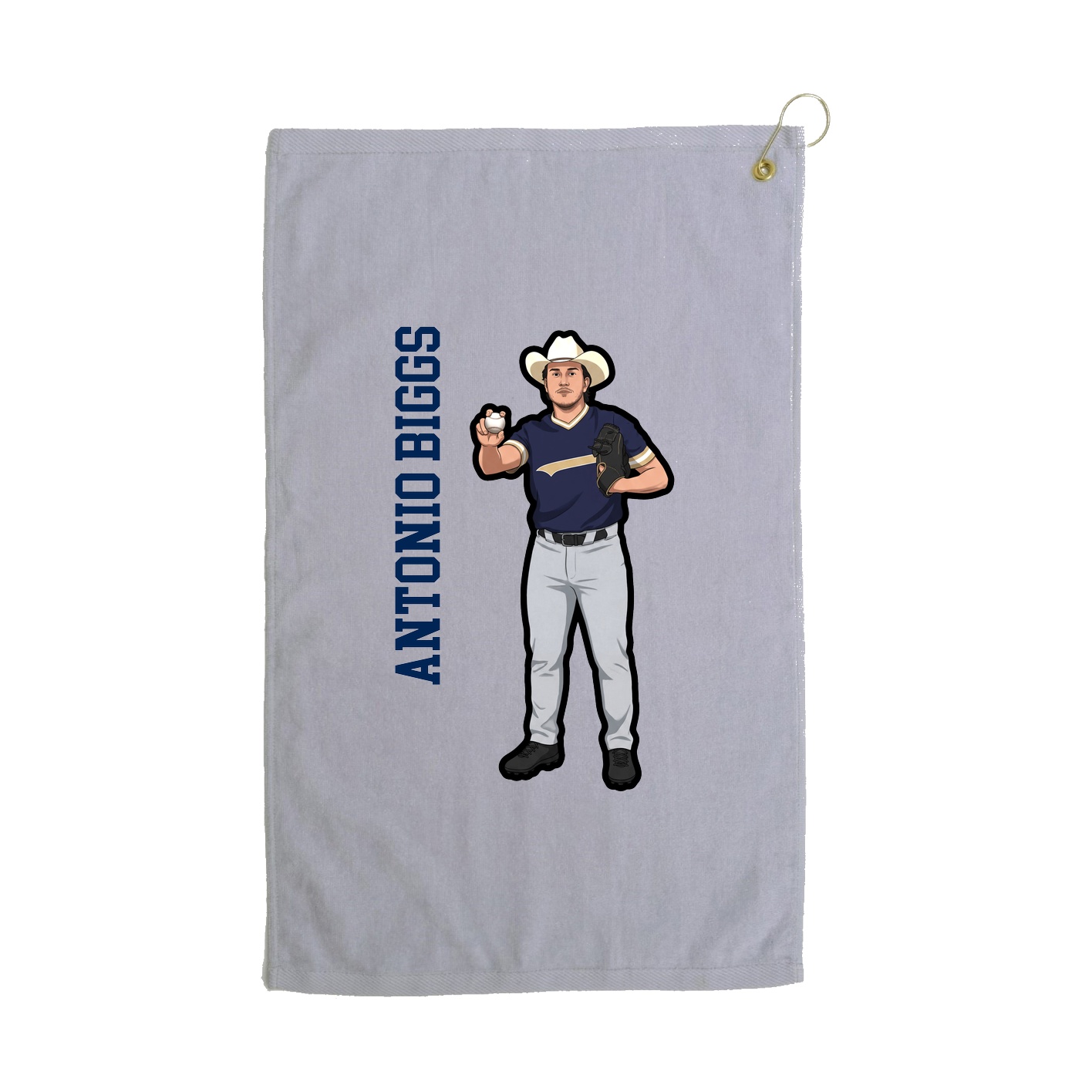 Golf Towel — Name Vertical in Grey