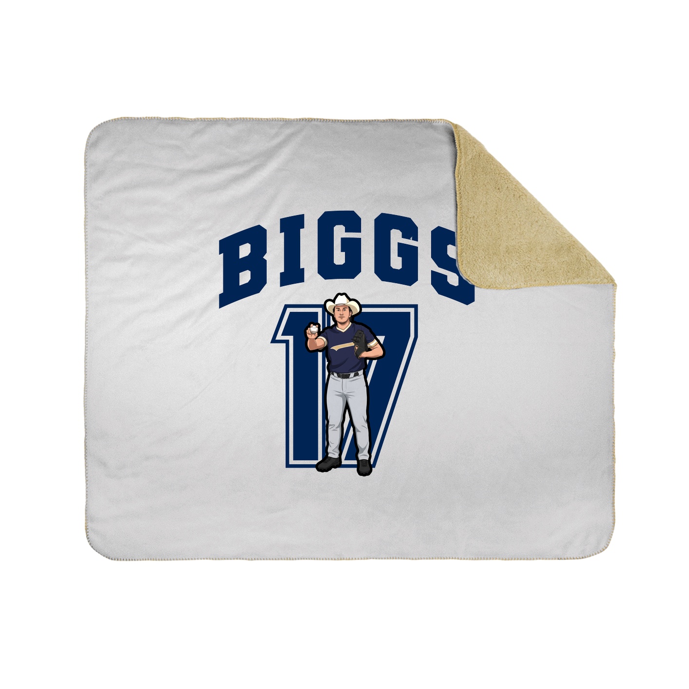 Throw Blanket — Number in White