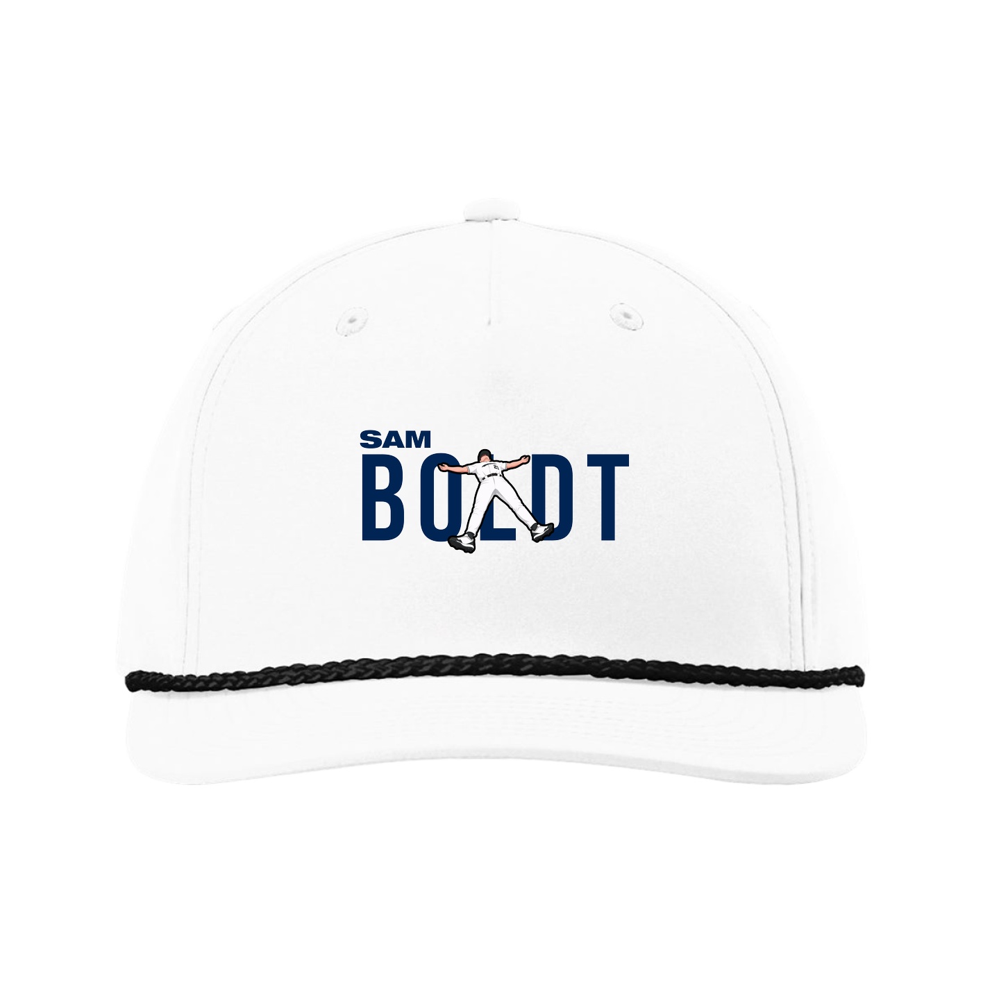 Five-Panel Classic Rope Cap — Player Name in White