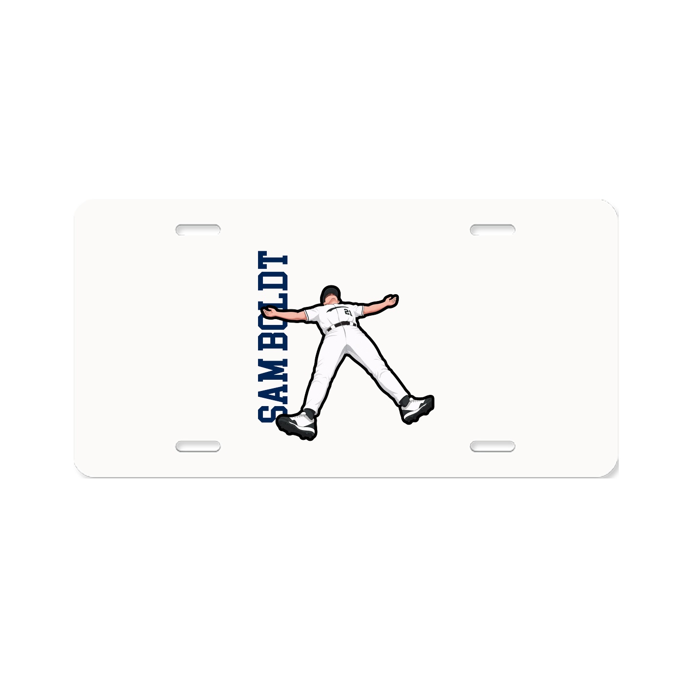 License Plate — Name Vertical in Classic