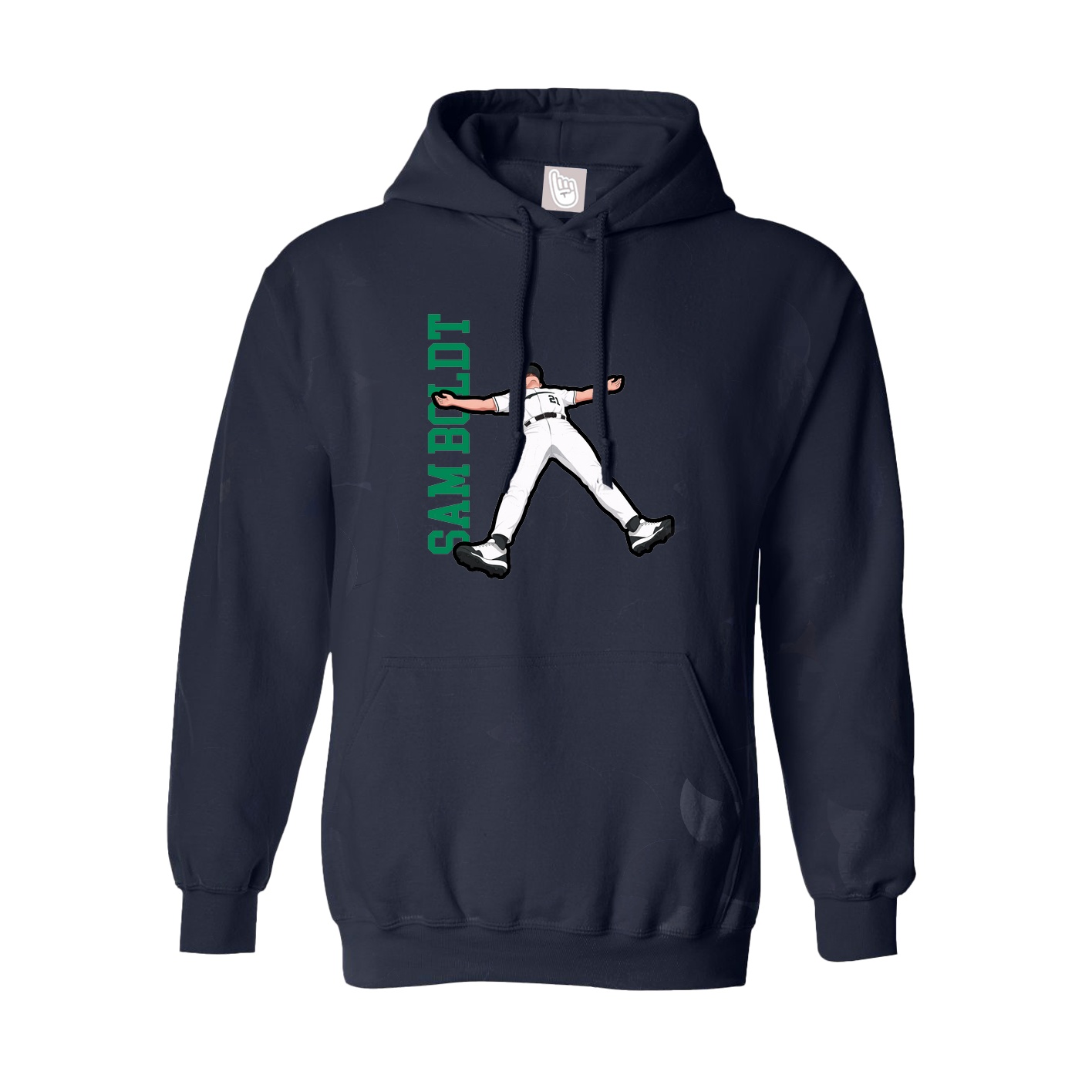 Youth Hoodie — Name Vertical in Navy