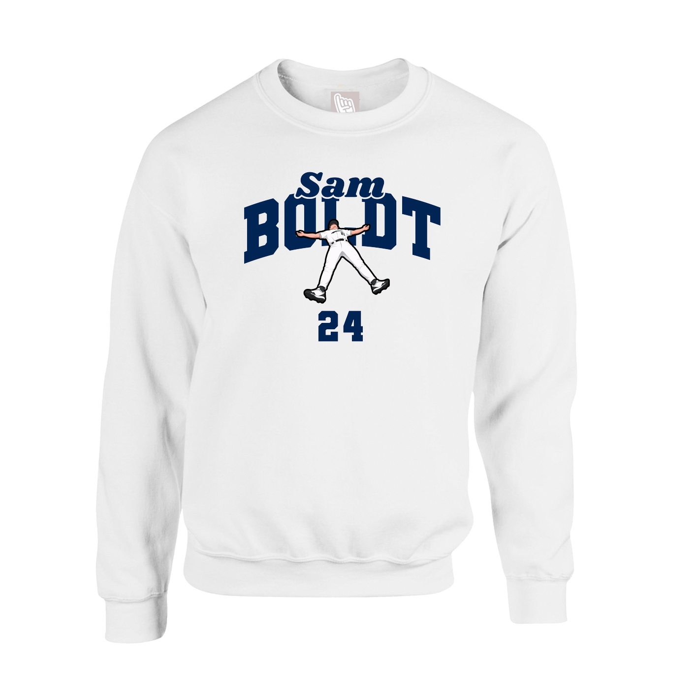 Fleece Crew — Signature Arch in White