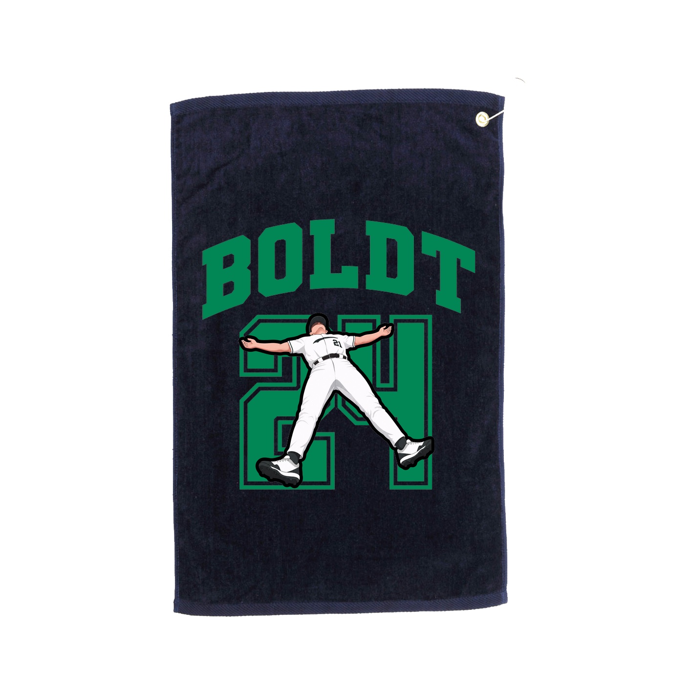Golf Towel — Number in Navy