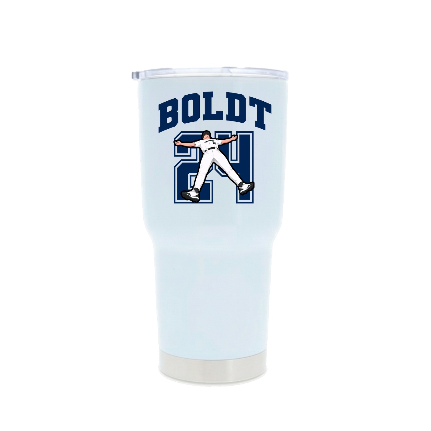 30oz Stainless Steel Tumbler — Number in White