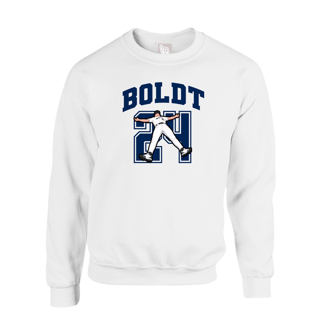 Fleece Crew — Number in White