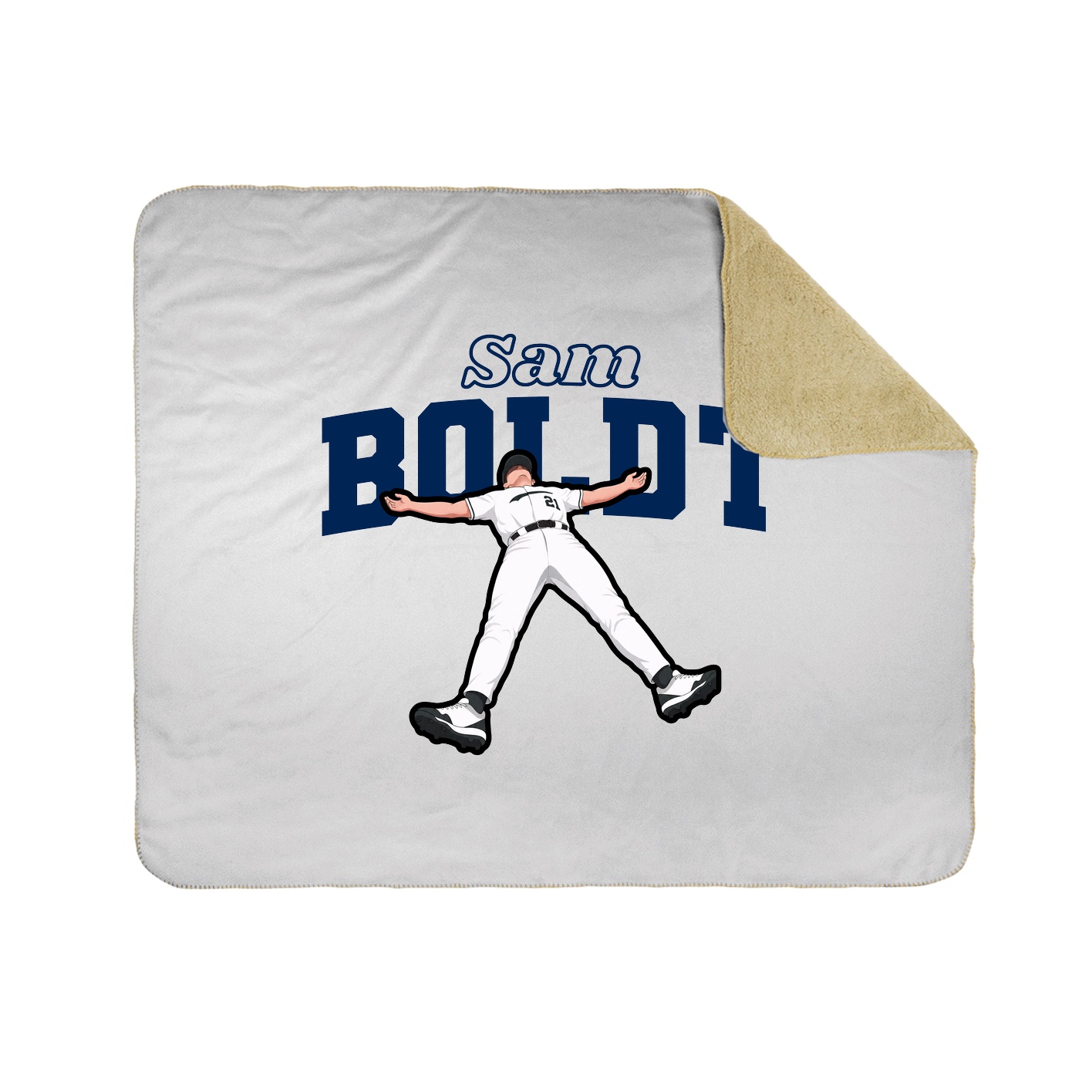 Throw Blanket — Name Arch in White