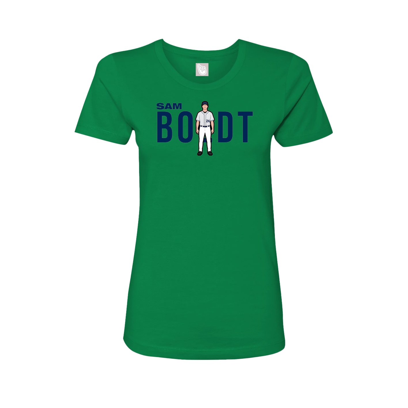 Fitted Women's Tee — Player Name in Green