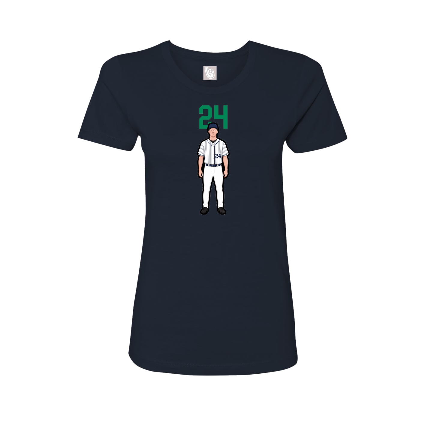 Fitted Women's Tee — Number Top in Navy