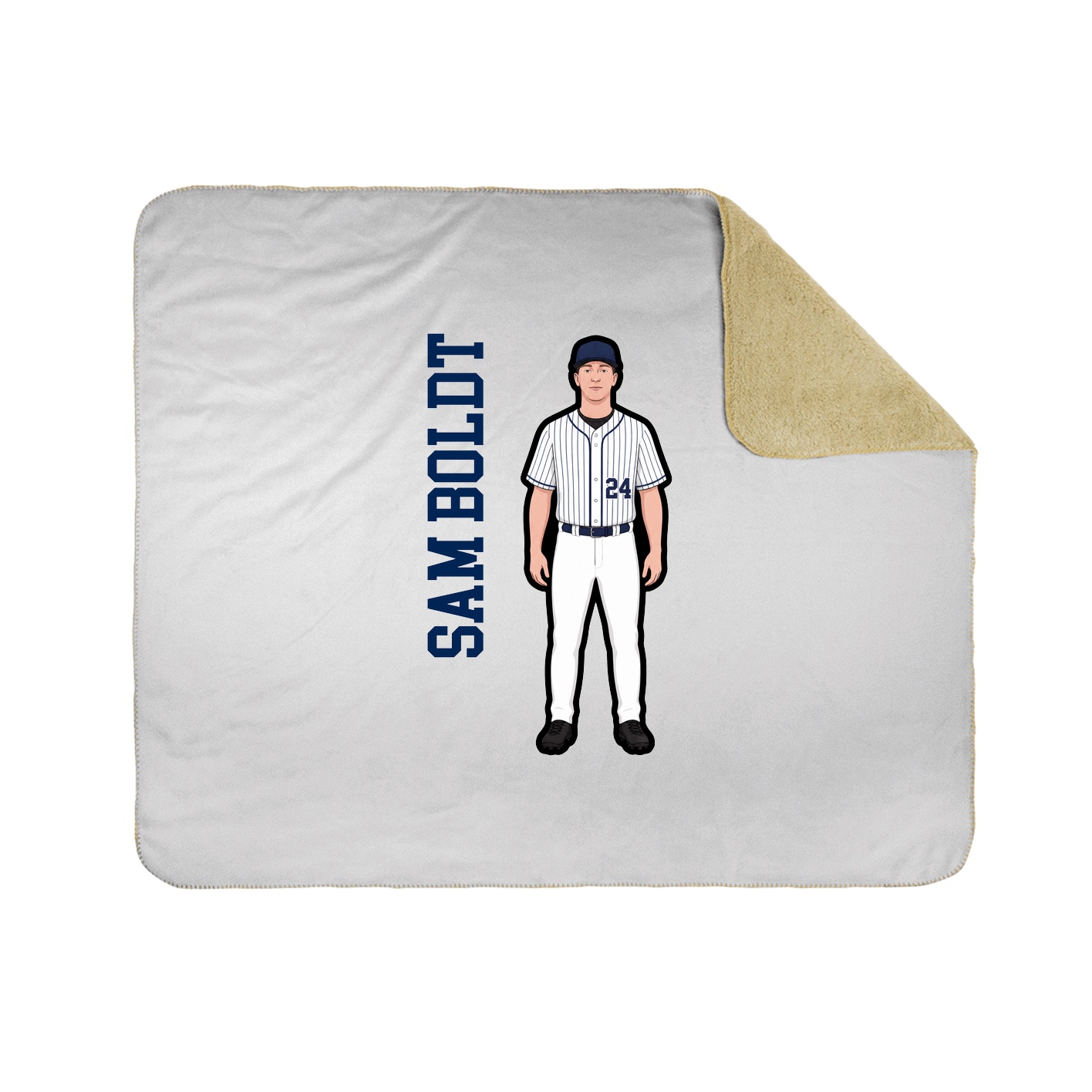 Throw Blanket — Name Vertical in White