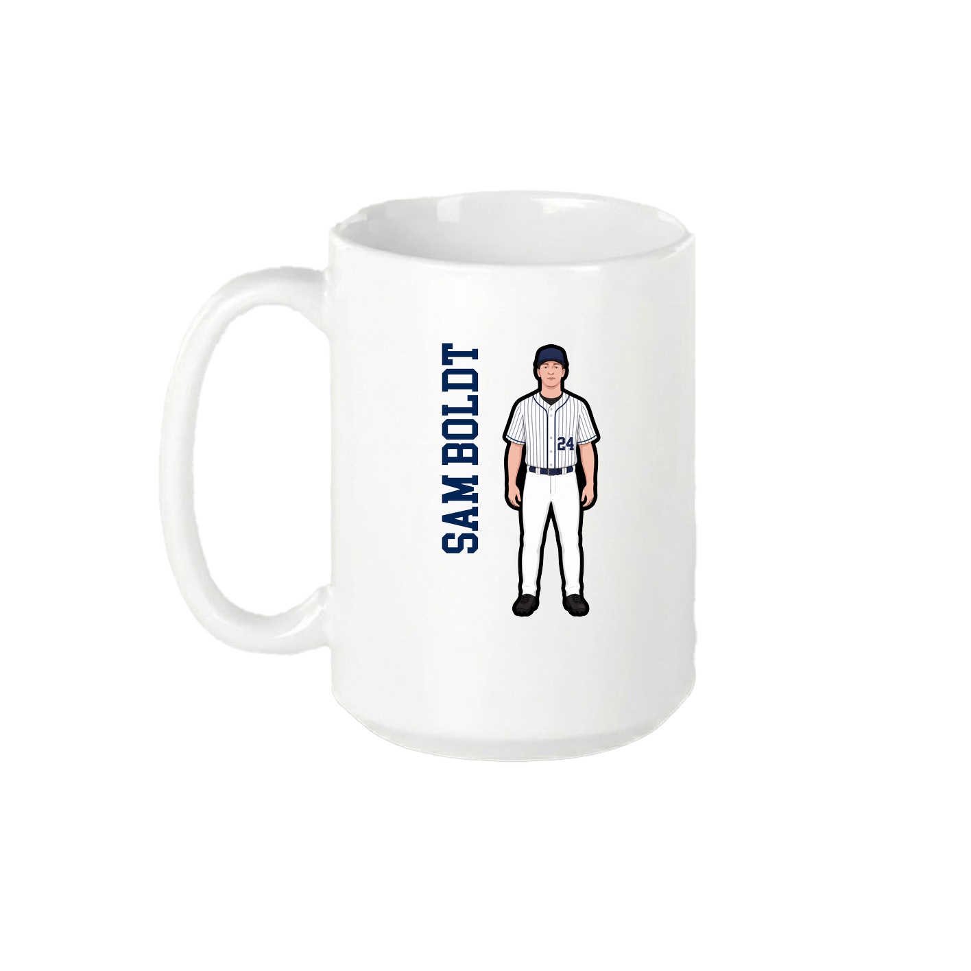 15oz Coffee Mug — Name Vertical in White