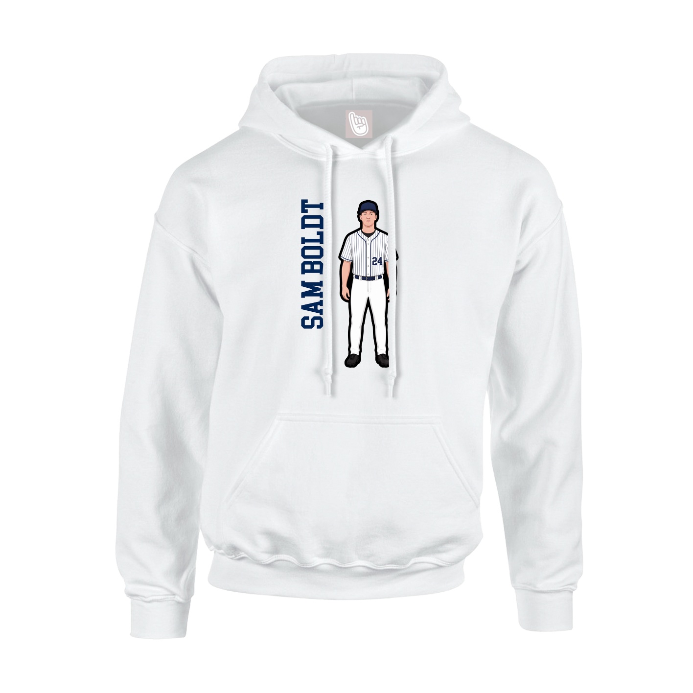 Youth Hoodie — Name Vertical in White