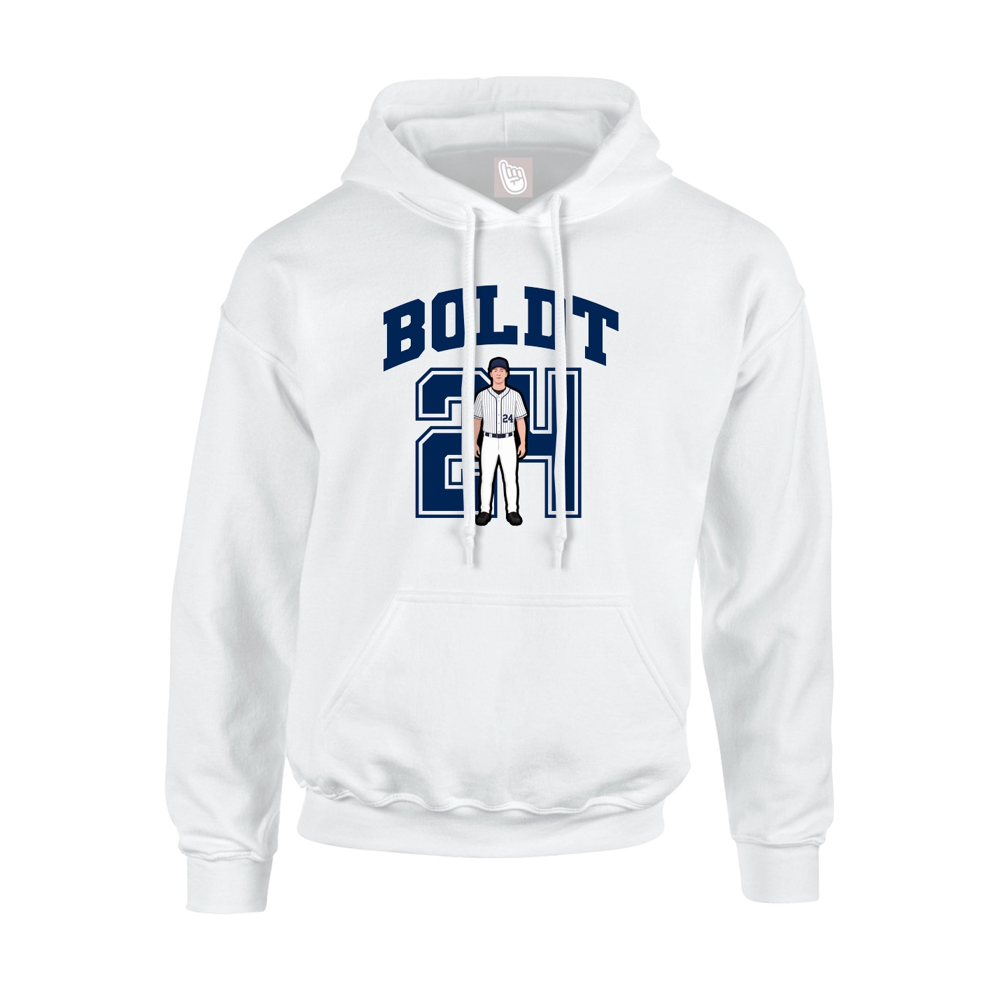 Hoodie — Number in White